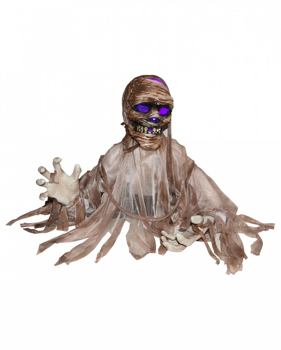 Horror-Shop Dekofigur Zombie Mumie mit Licht, Sound & Bewegung für Hallo