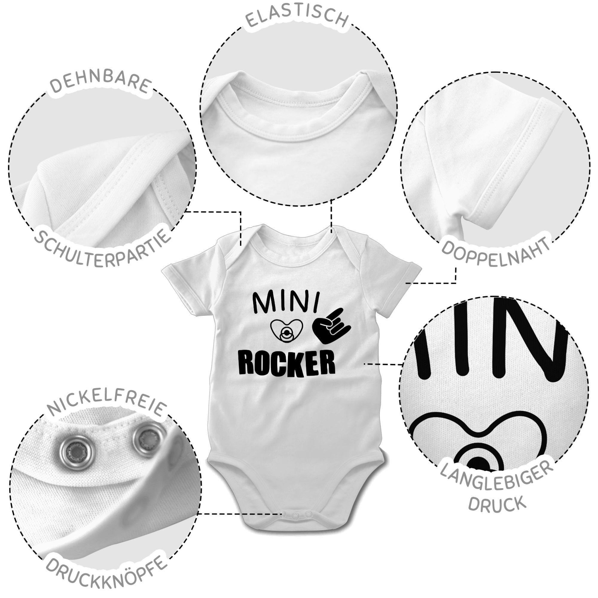 Shirtracer Shirtbody Mini Junge Strampler Baby Rocker Weiß 3 & Mädchen