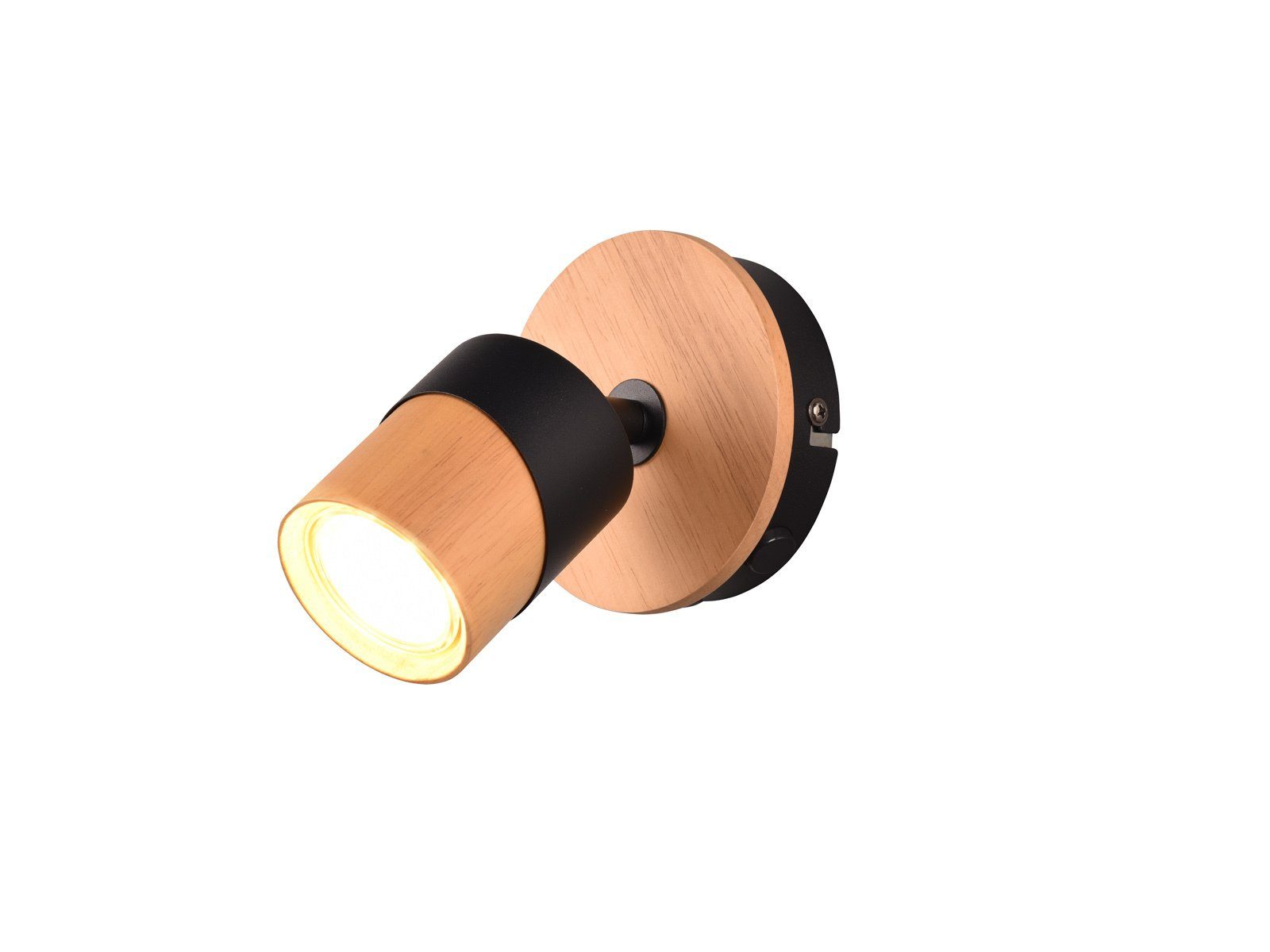 & Wandlampe Bett wechselbar, meineWunschleuchte Naturfarben-Schwarz innen, Treppenhaus warmweiß, Spot schwenkbar, Dimmfunktion, Holz-lampe LED kleine Wandstrahler, LED