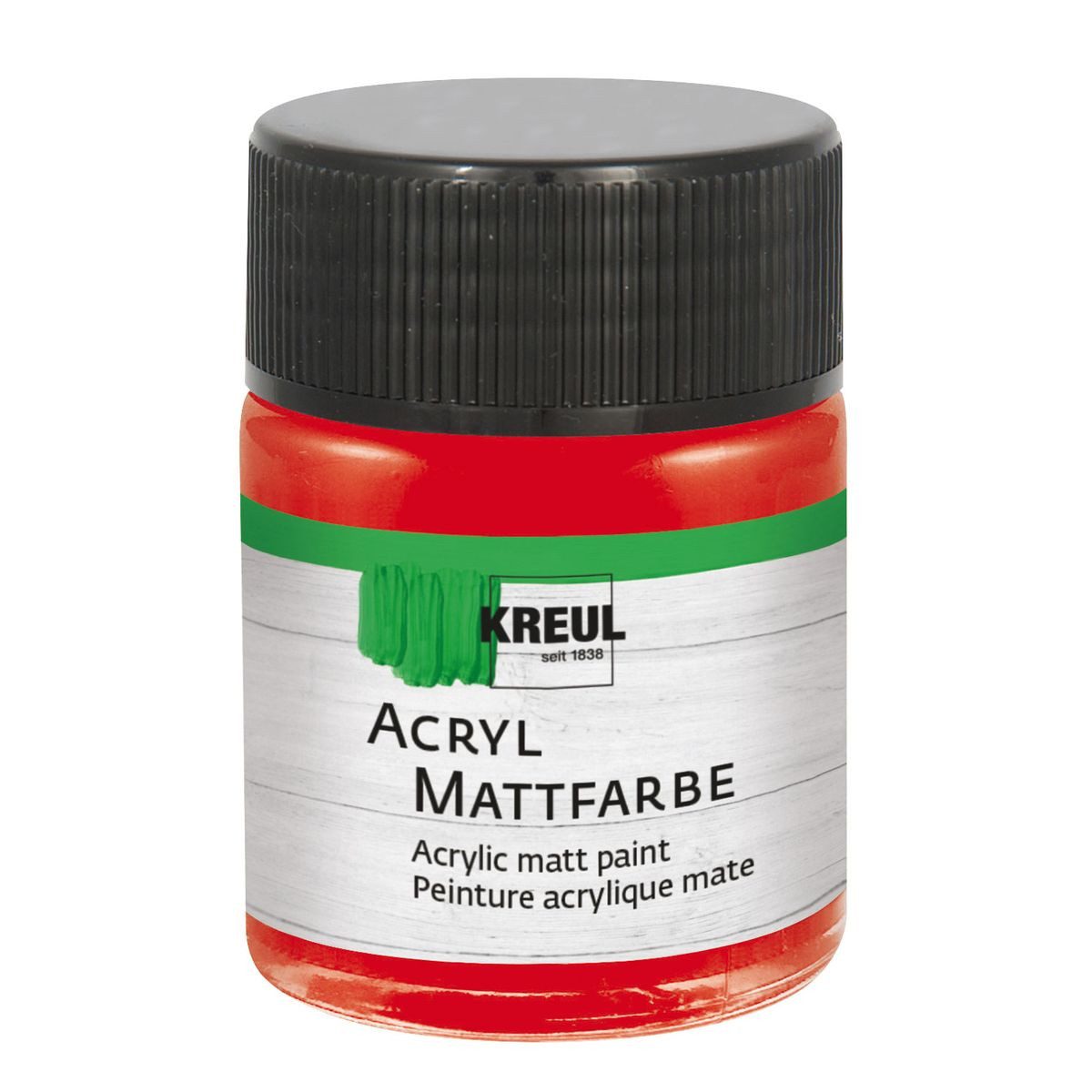 C. KREUL Acrylfarbe KREUL Acryl Mattfarbe brillantrot 50ml Glas