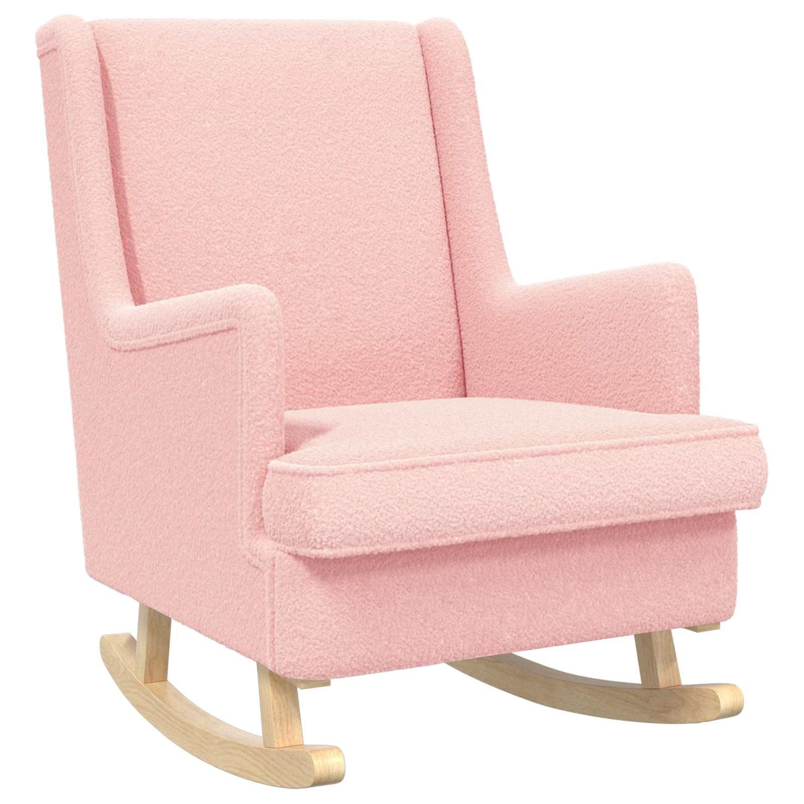 vidaXL Schaukelstuhl Schaukelstuhl Rosa 62 x 80 x 85 cm Schafstoff (1 St)
