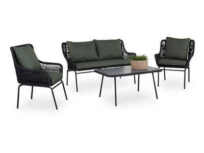 SANSIBAR Living Gartenlounge-Set Lounge-Set SANSIBAR RIBA 4-tlg grau Gartenset Loungemöbel