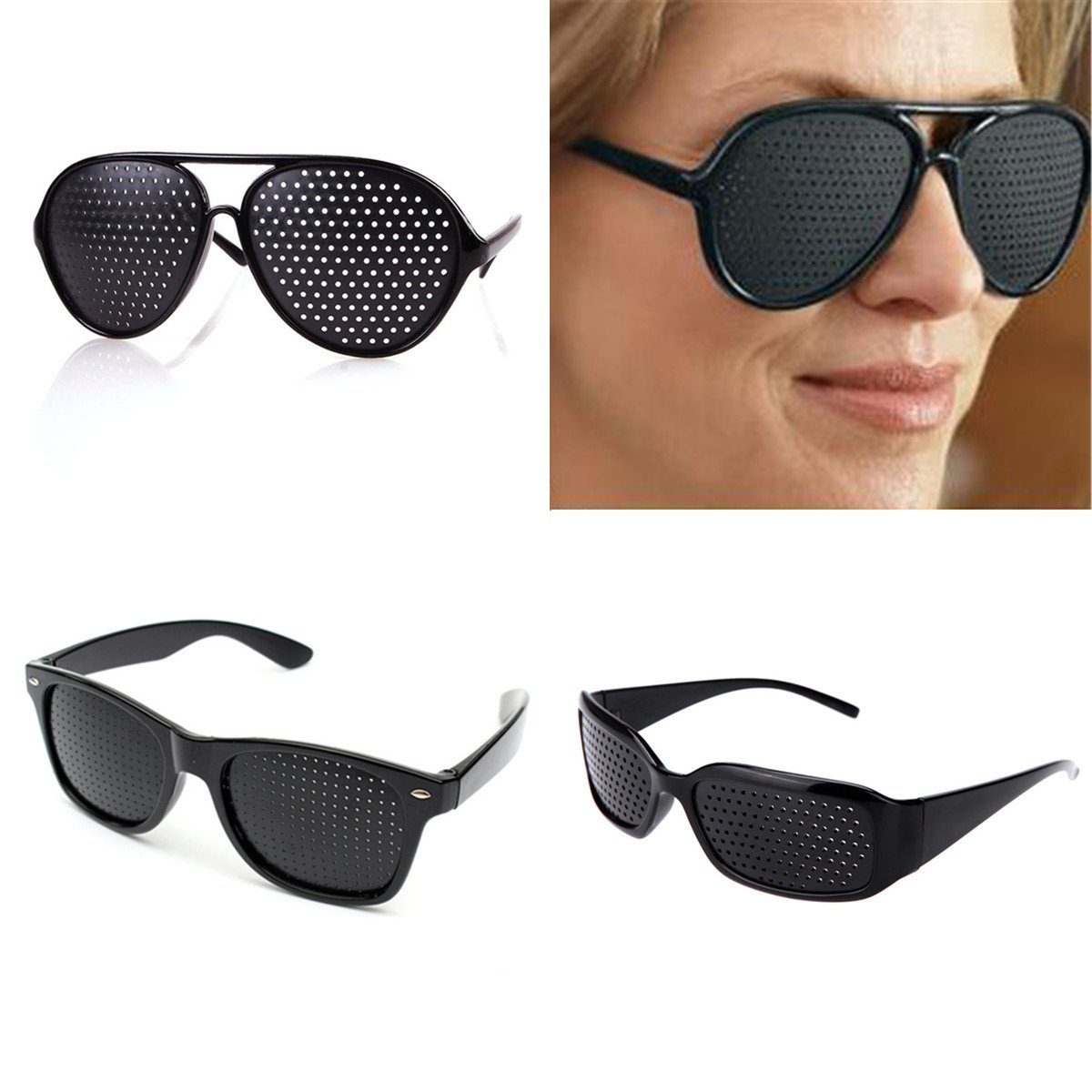 Olotos Lesebrille Rasterbrille Lochbrille Augentraining Sehkorrektur Lesebrille Brille