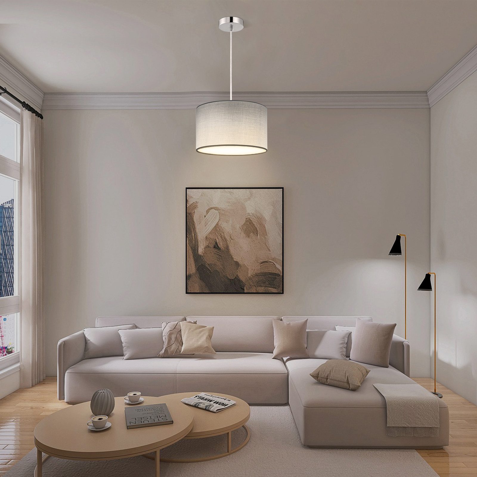 Zedelmaier Pendelleuchte Hängelampe hängend Deckenlampe E27x1/Max.40 W, ohne Leuchtmittel, Geeignet für Esszimmer Wohnzimmer Schlafzimmer Flur – Bild 5 von 5
