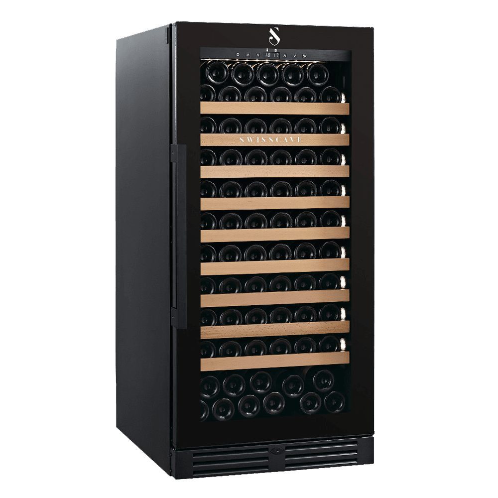 Swisscave Weinkühlschrank WLB-360F-MIX. für 112 Flaschen, 127cm (H) - 5 Jahre Garantie, für 112 Standardflaschen á 0,75l,1-Zonen Weinkühlschrank, 112 Flaschen, 127 cm (H)