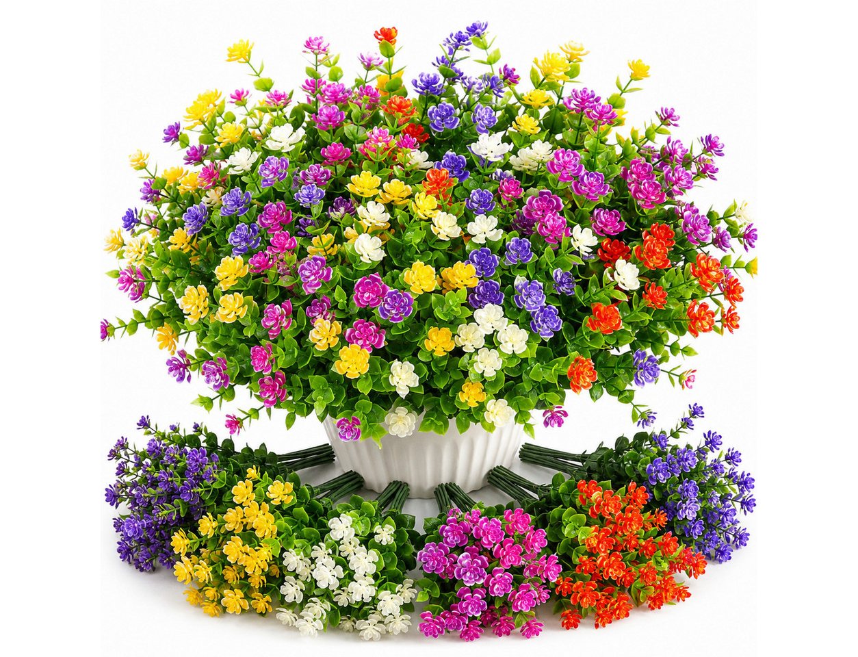 Kunstblumenstrauß 12 Kunstblumen-Sträußen perfekt für Zuhause, Hochzeiten und Gartendeko Künstliche Kamelien-Pflanze, VEKROBOT, Eignet sich auch als Deko fürs Zuhause