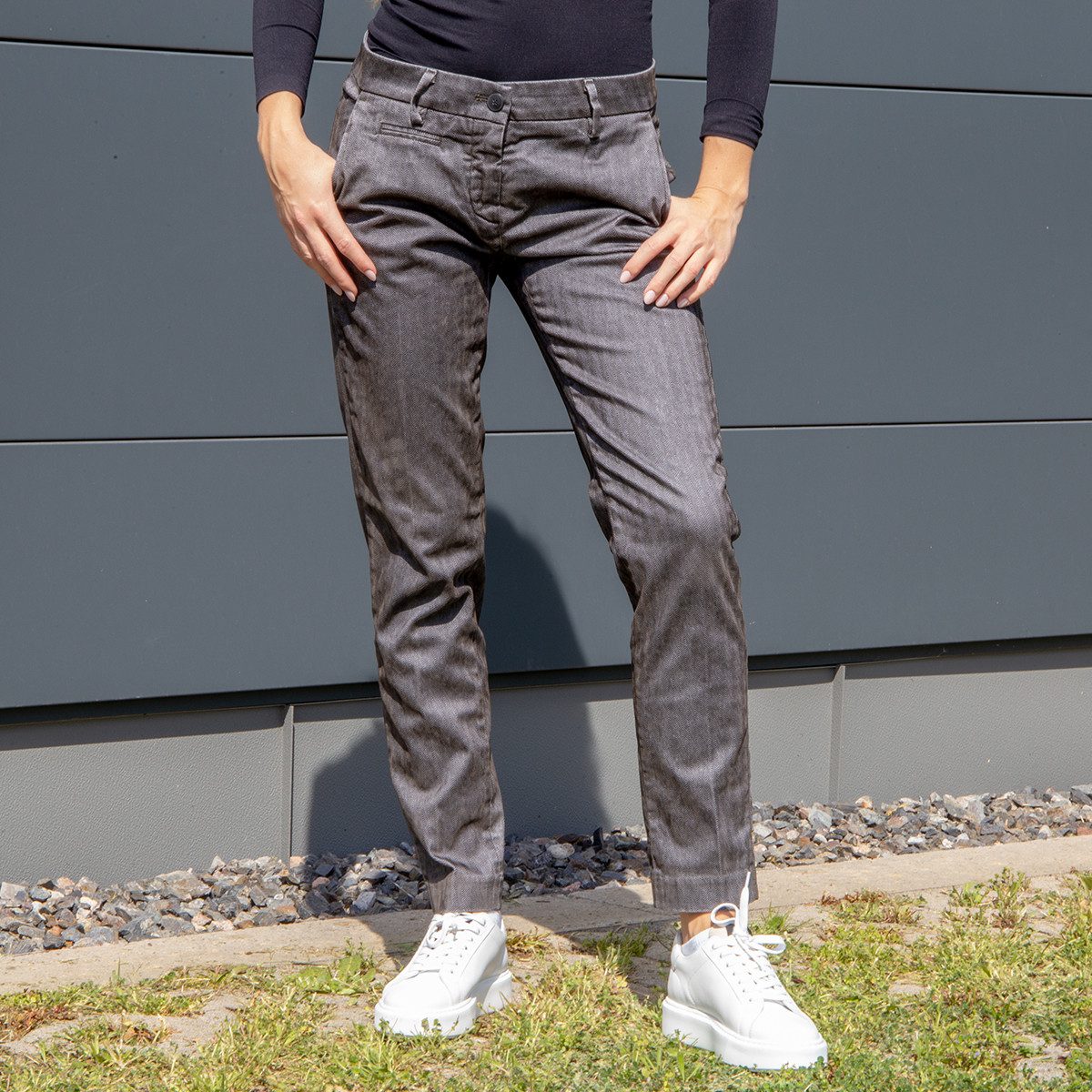 Mason's Stoffhose Mason’s MBE17S2 874, Hosen, Grau