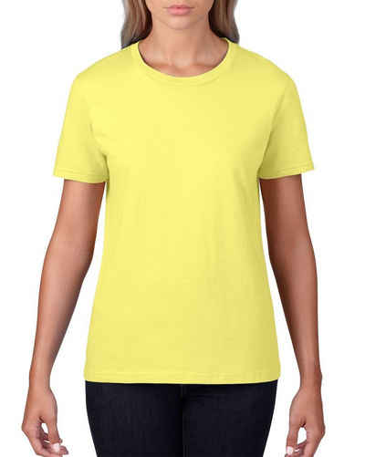 Gildan Rundhalsshirt Gildan Damen T-Shirt Bluse Kurzarm U-Ausschnitt Basic Sport Oberteil