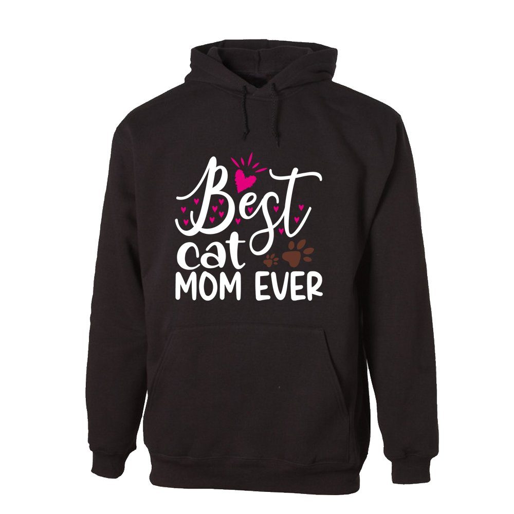 G-graphics Hoodie Best Cat mom ever mit trendigem Frontprint mit Spruch / Sprüche für Katzenliebhaber