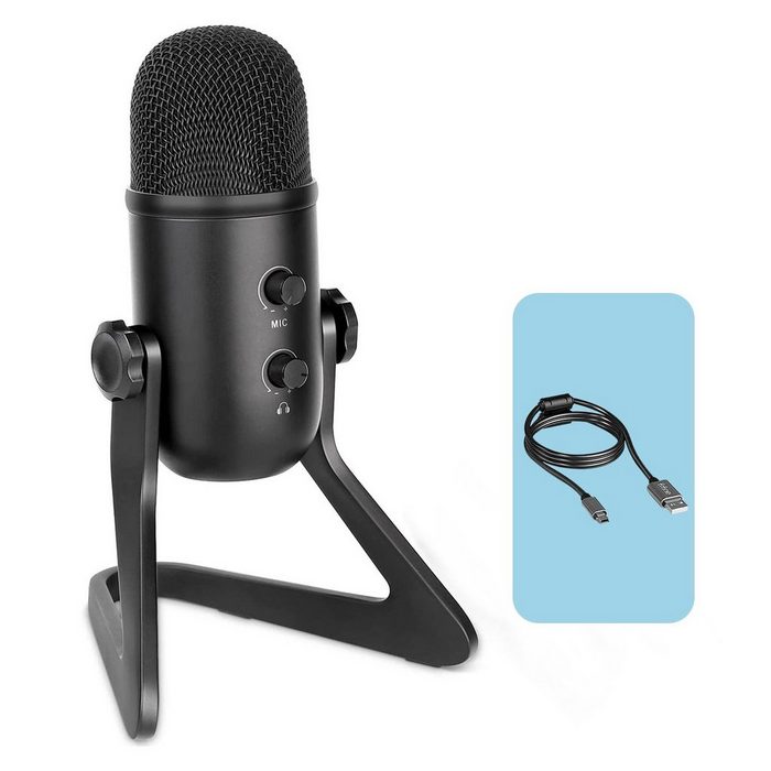 FIFINE Mikrofon USB Kondensator Mikrofon mit Gain Regler Gaming Mikrofon