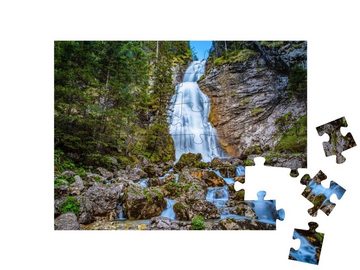puzzleYOU Puzzle Wasserfall bei Kenzenhütte, Allgäuer Alpen, 48 Puzzleteile, puzzleYOU-Kollektionen Natur, Bayerische Alpen
