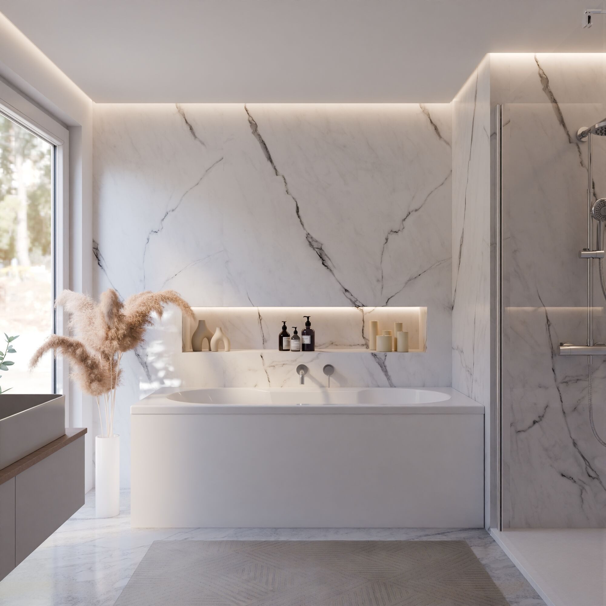 Schulte Badewanne Rechteck Ozea 170x75 cm, Sanitäracryl Weiß Komplett-Set mit Wannenträger und Ablauf