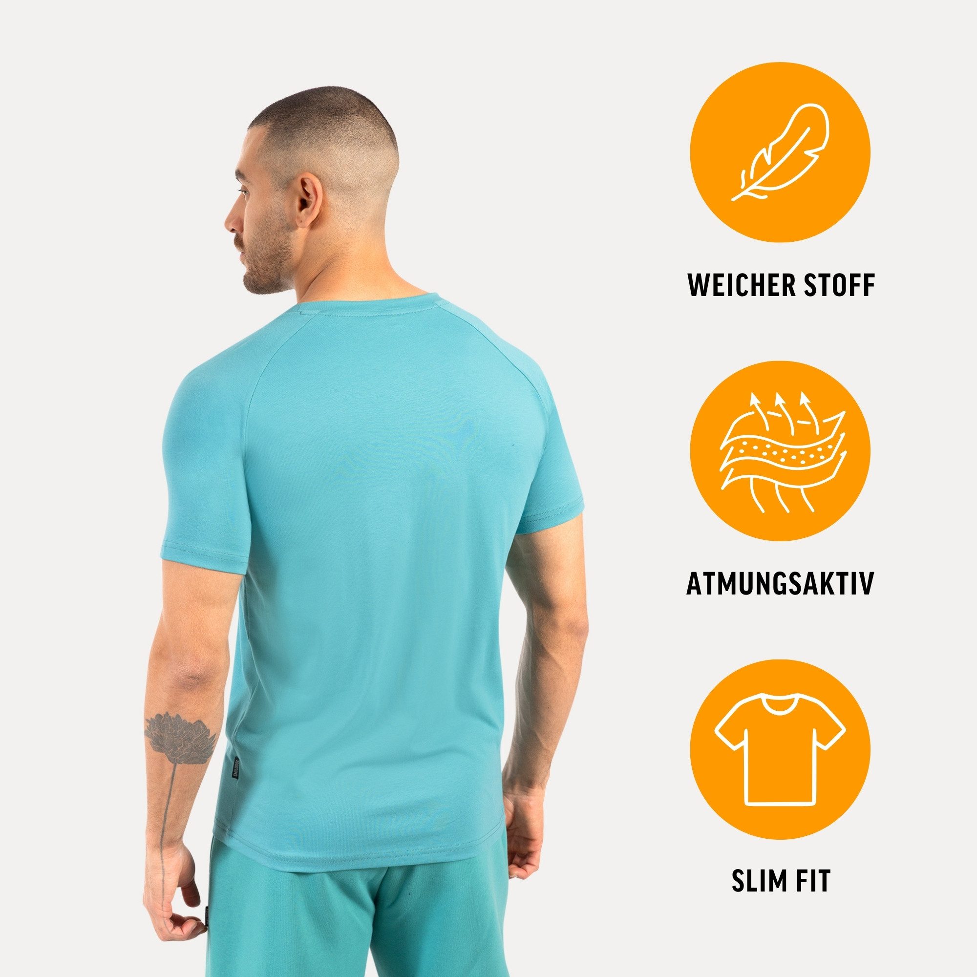 Smilodox T-Shirt Thilo, Schlichtes Shirt, Metallabel, Hochwertigs Kurzarmsh günstig online kaufen