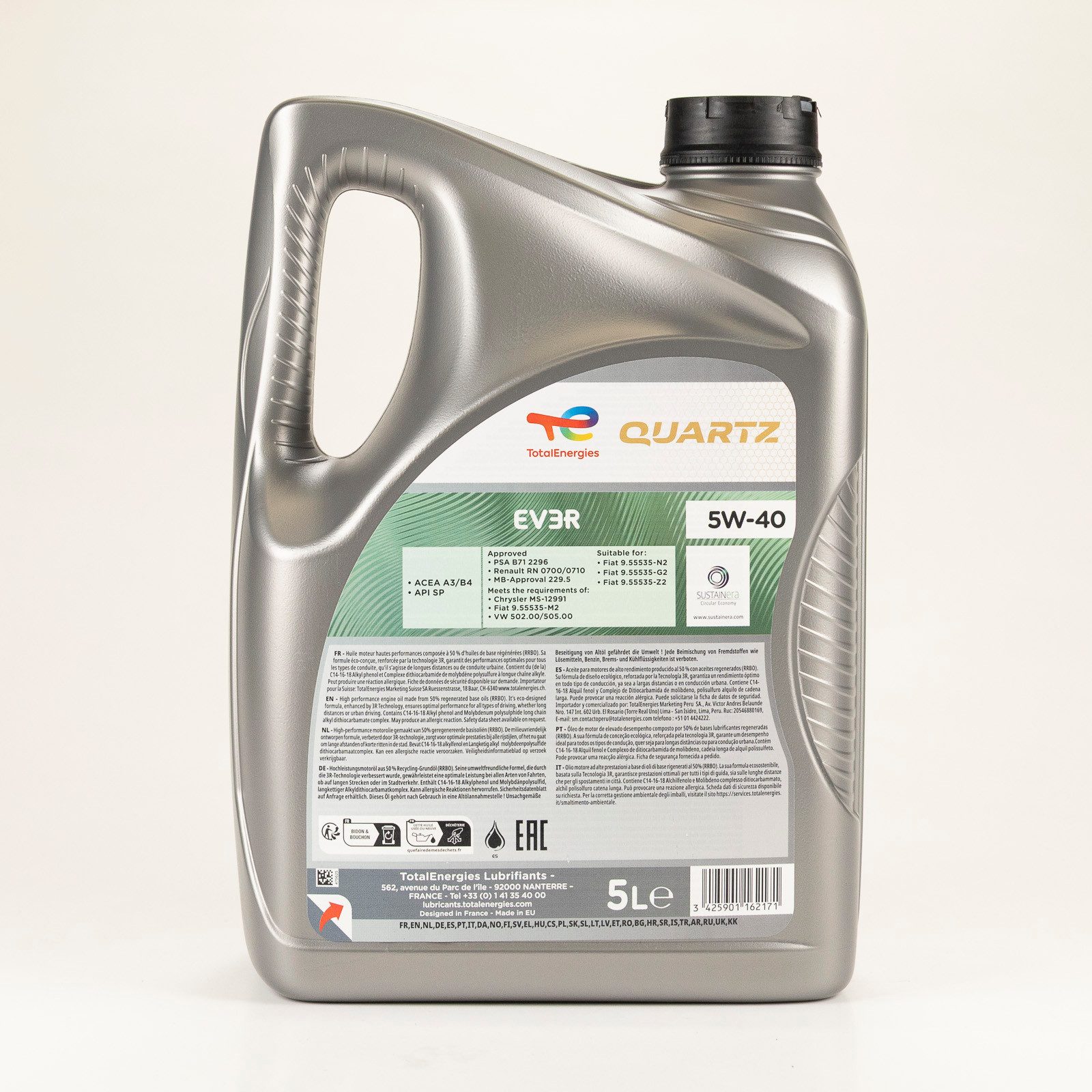 TotalEnergies Motoröl Total Quartz EV3R 5W-40 235423 5 Liter