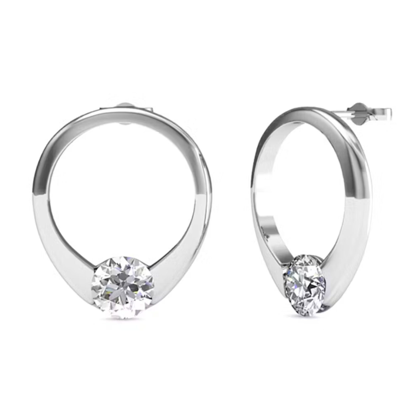 Ella Eisvogel Schmuckset Silber Ring, österreichischer Kristall, Rhodiniert