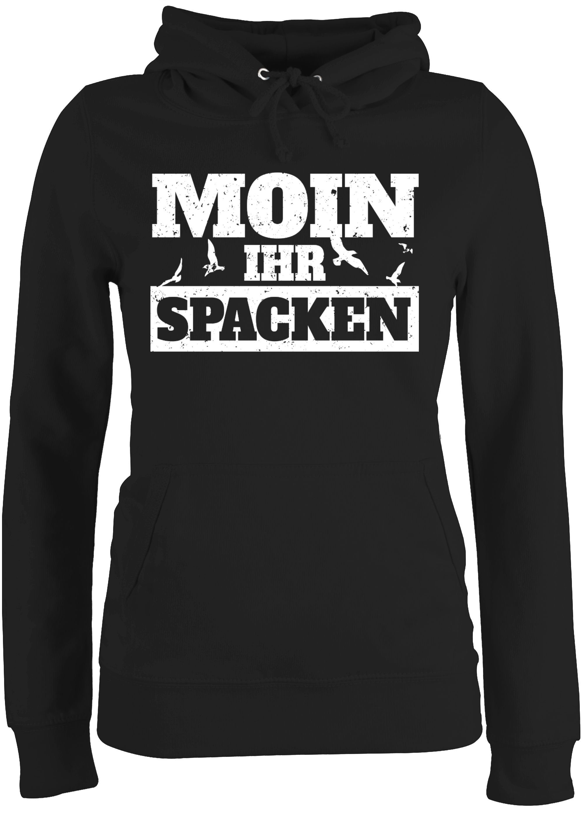 Shirtracer Hoodie »Moin ihr Spacken weiß Sprüche Statement mit