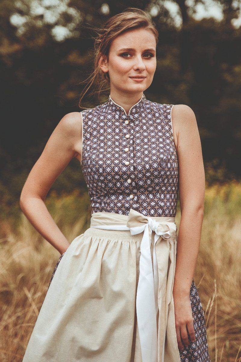 Dirndl Retro Dirndl 2tlg. - BRUNI - marine/ocker/beige