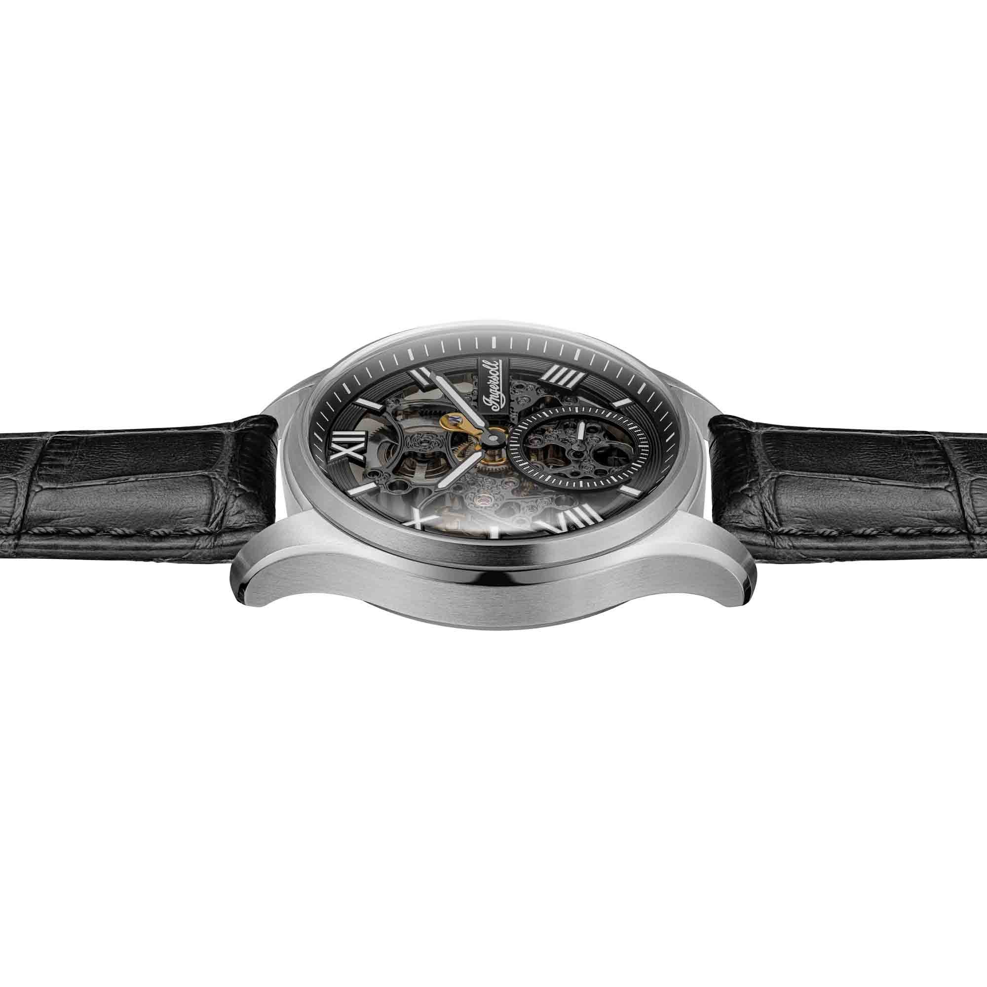 Ingersoll Automatikuhr The Maverick I17401, Armbanduhr, Herrenuhr, Mechanische Uhr, Lederarmband, analog