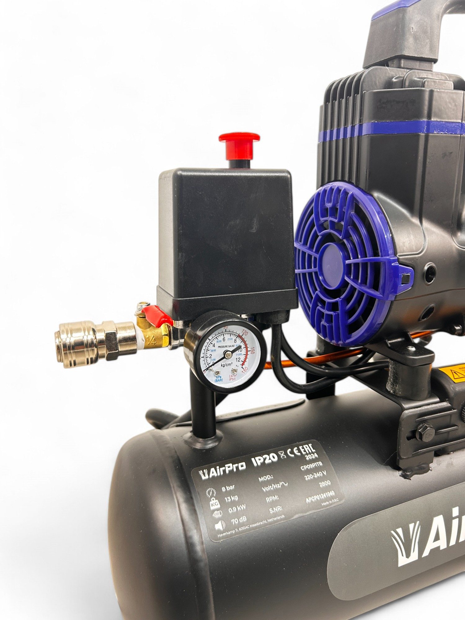 DeTec. Kompressor Ölfreier Luftkompressor 8L – Geräuscharmer Kompressor 1,2 PS, 900 W, Wartungsfrei & Kompakt