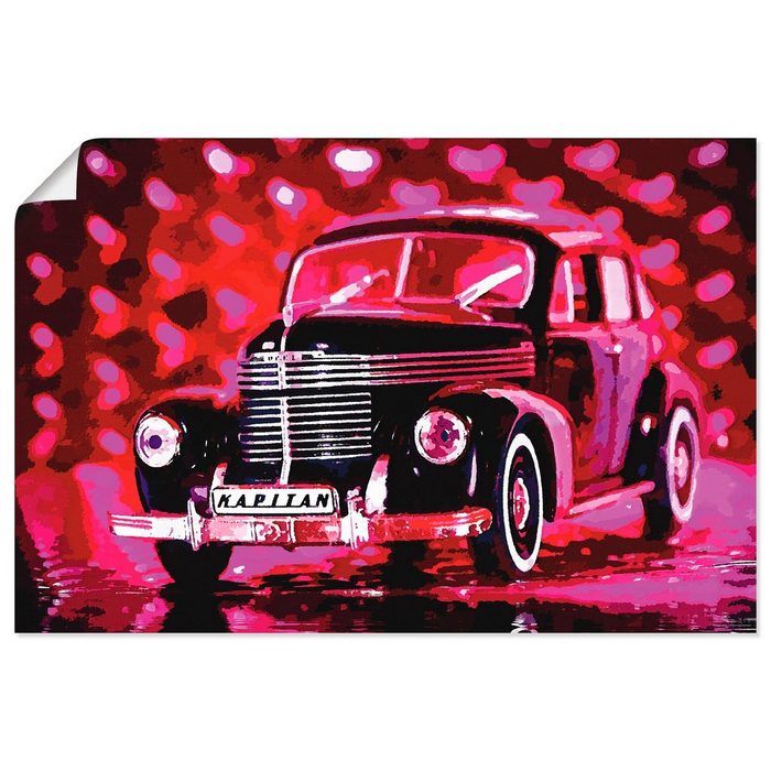 Artland Wandbild Opel Kapitän - Pretty In Pink Auto (1 St) als Alubild Leinwandbild Wandaufkleber oder Poster in versch. Größen