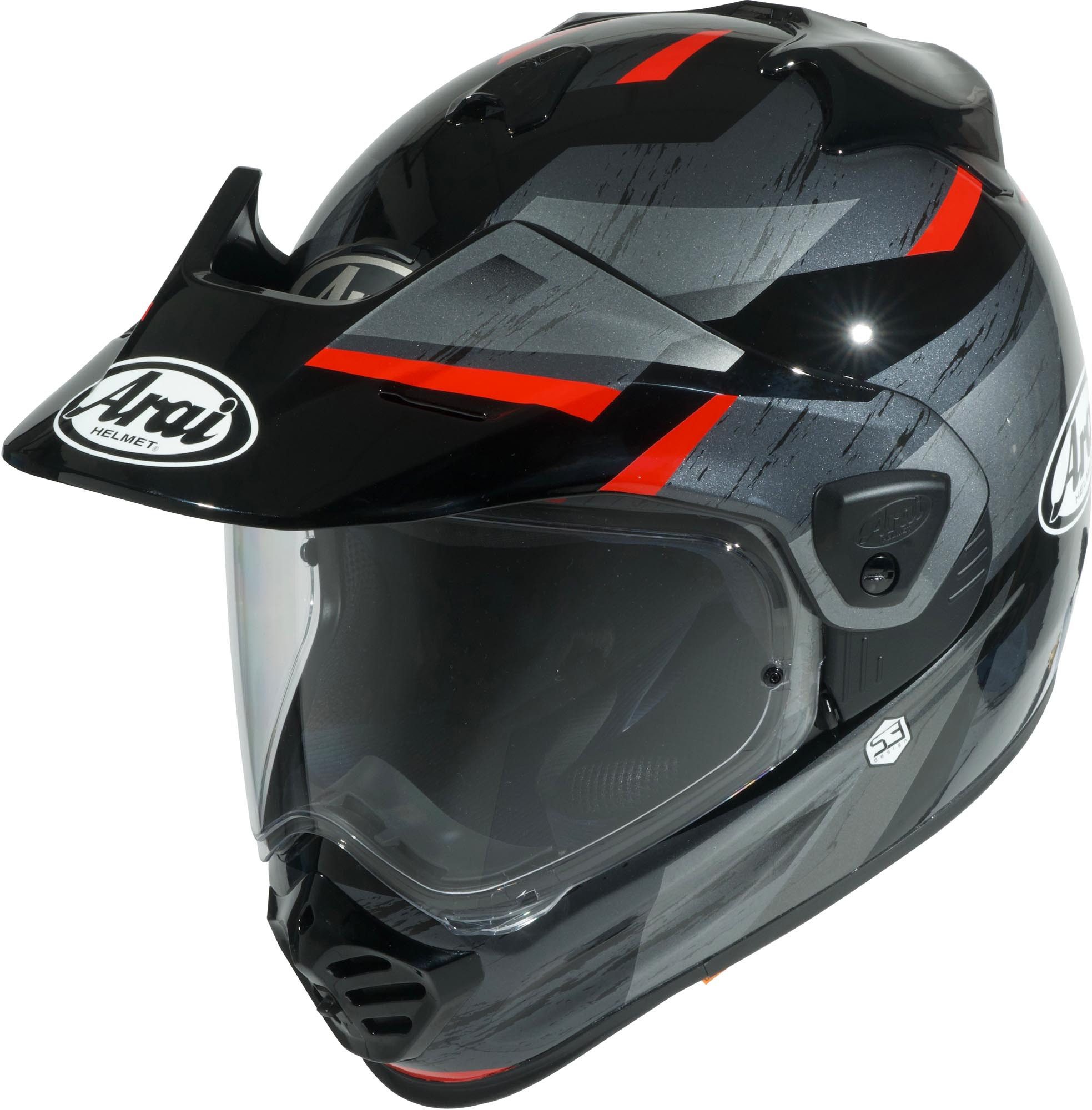 Arai Motocrosshelm Tour-X5 Anodize Enduro-Helm, vorbereitet für Kommunikationssystem,Notfallsystem-Polsterung (EQ