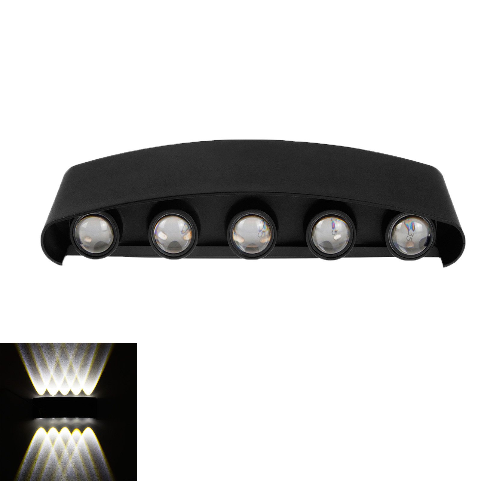 MUPOO LED Wandstrahler LED Wandleuchte Auf&Ab Wand Прожекторы Aluminium Wandlamp Hügel Spotlamp, 10 W, LED fest integriert, Up Down Wandstrahler