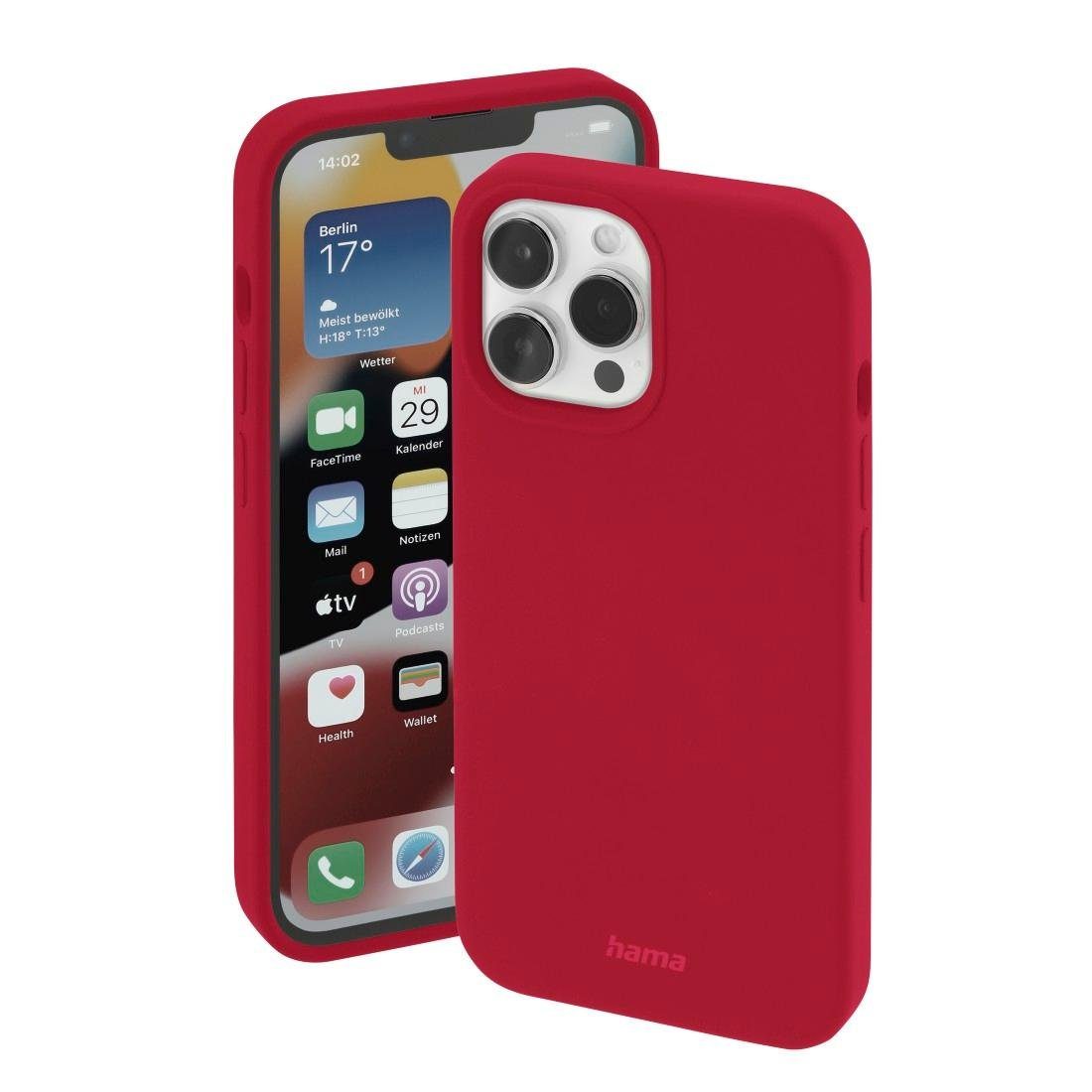 Feel Cover PRO Smartphone-Hülle Finest MagCase Hama f. iPhone Smartphonehülle Apple 14 Pro rot