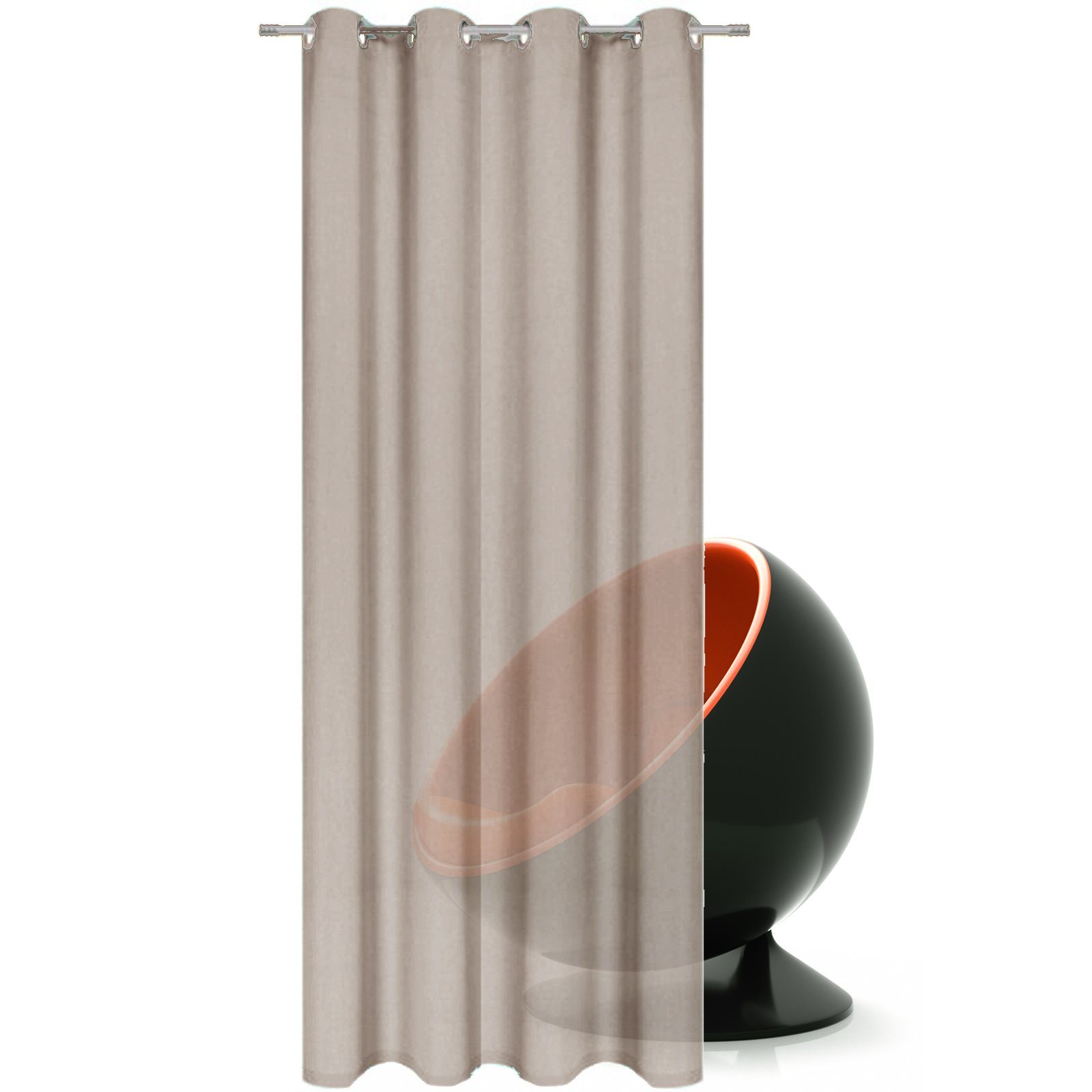 Vorhang Halbtransparenter Ösenvorhang - 140x245cm aus 100% Polyester, JEMIDI, (1 St) Braun