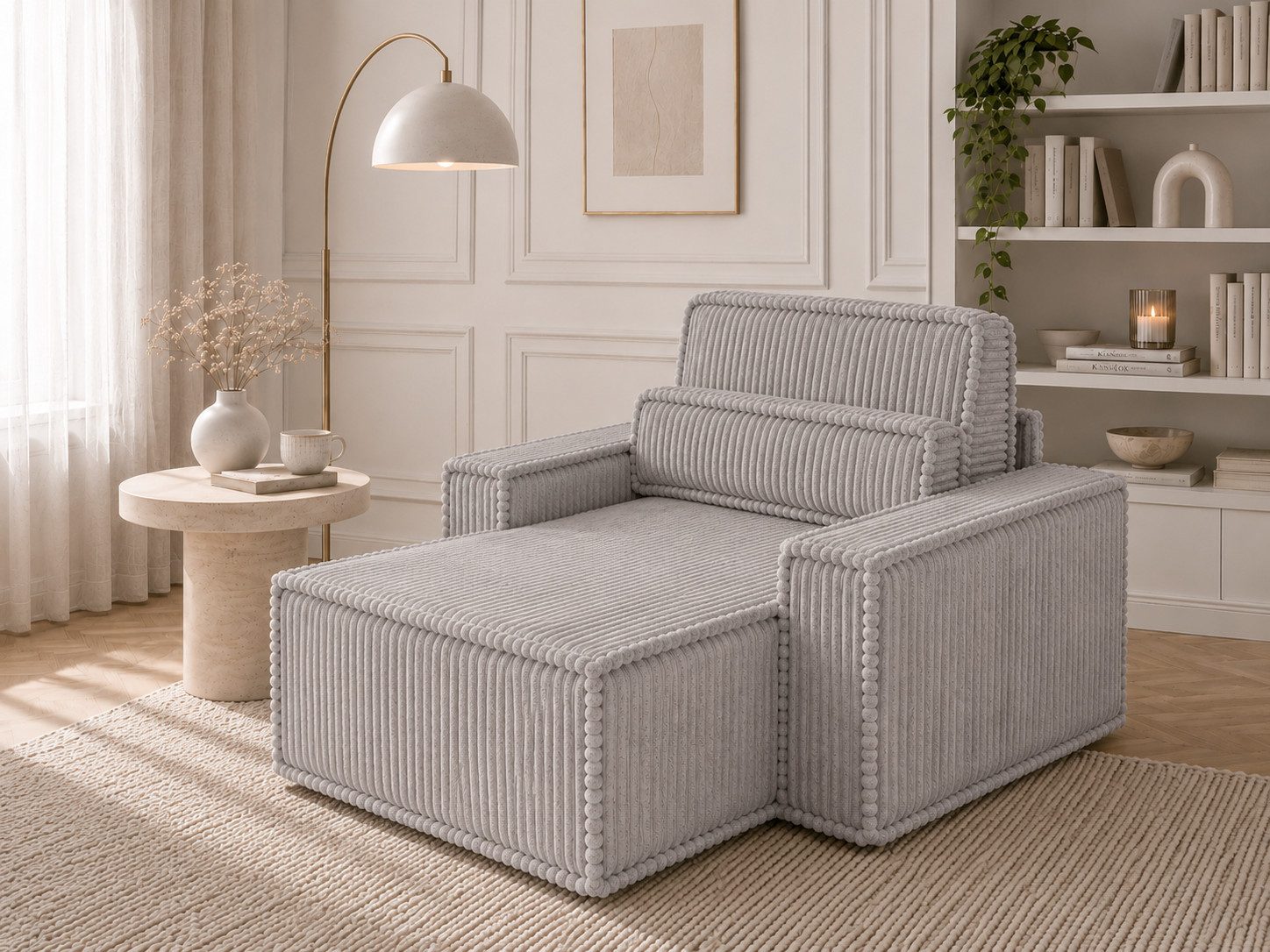 MOEBLO Chaiselongue ARGENTO, Polsterliege aus Cord Loveseat Chaiselounge Ottomane premium Cordstoff Loungesofa Relaxsessel Recamiere XXL-Sessel Loungesessel, (BxHxT):100 x 85 x 162 cm