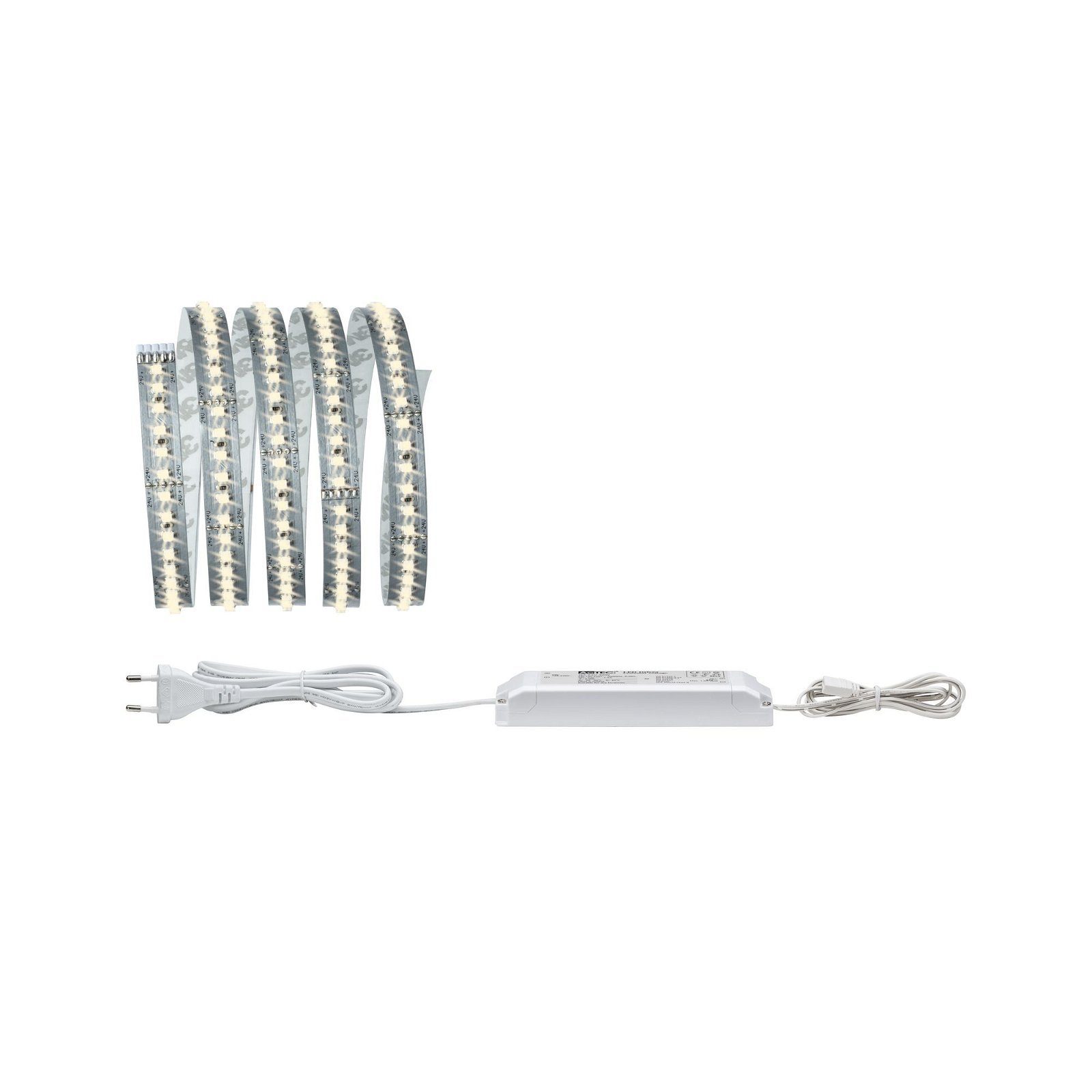 LED-Streifen MaxLED 1000 Basisset 1,5m IP20 2700K 18W 230/24V 36VA Silber