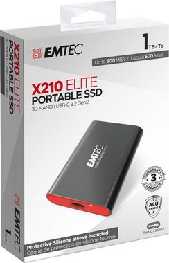 EMTEC X210 Elite Portable SSD 1TB externe SSD (1 TB) 500 MB/S Lesegeschwindigkeit, 500 MB/S Schreibgeschwindigkeit