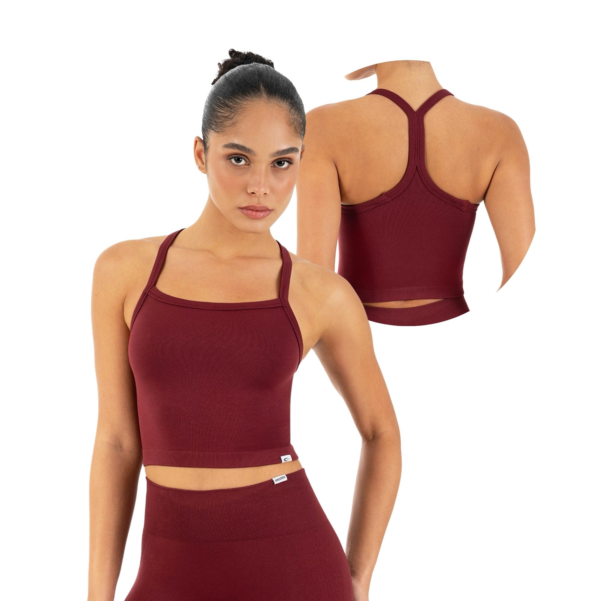 Smilodox Tanktop Vonda, Crop Top Damen, Sport-Top für Gym,Yoga & Freizeit Racerback, Seamless, Shaped Fit, Rundhals, atmungsaktiv