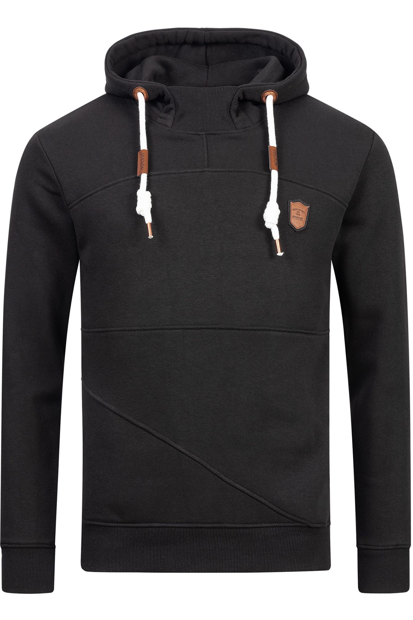 Indicode Kapuzenpullover Meza mit asymmetrischen Ziernähten günstig online kaufen