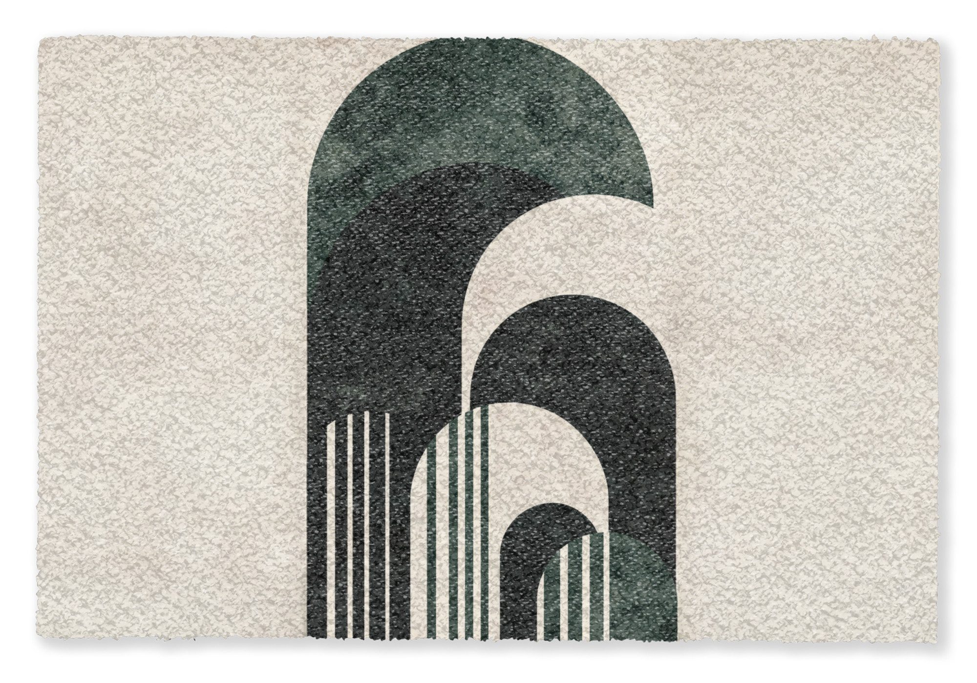 MuchoWow Fußmatte Bögen - Dunkelgrün - Linien, Rechteckig, innen Schmutzfangmatte, Tür, Schmutzfänger Flur, Teppich, 60x40 cm