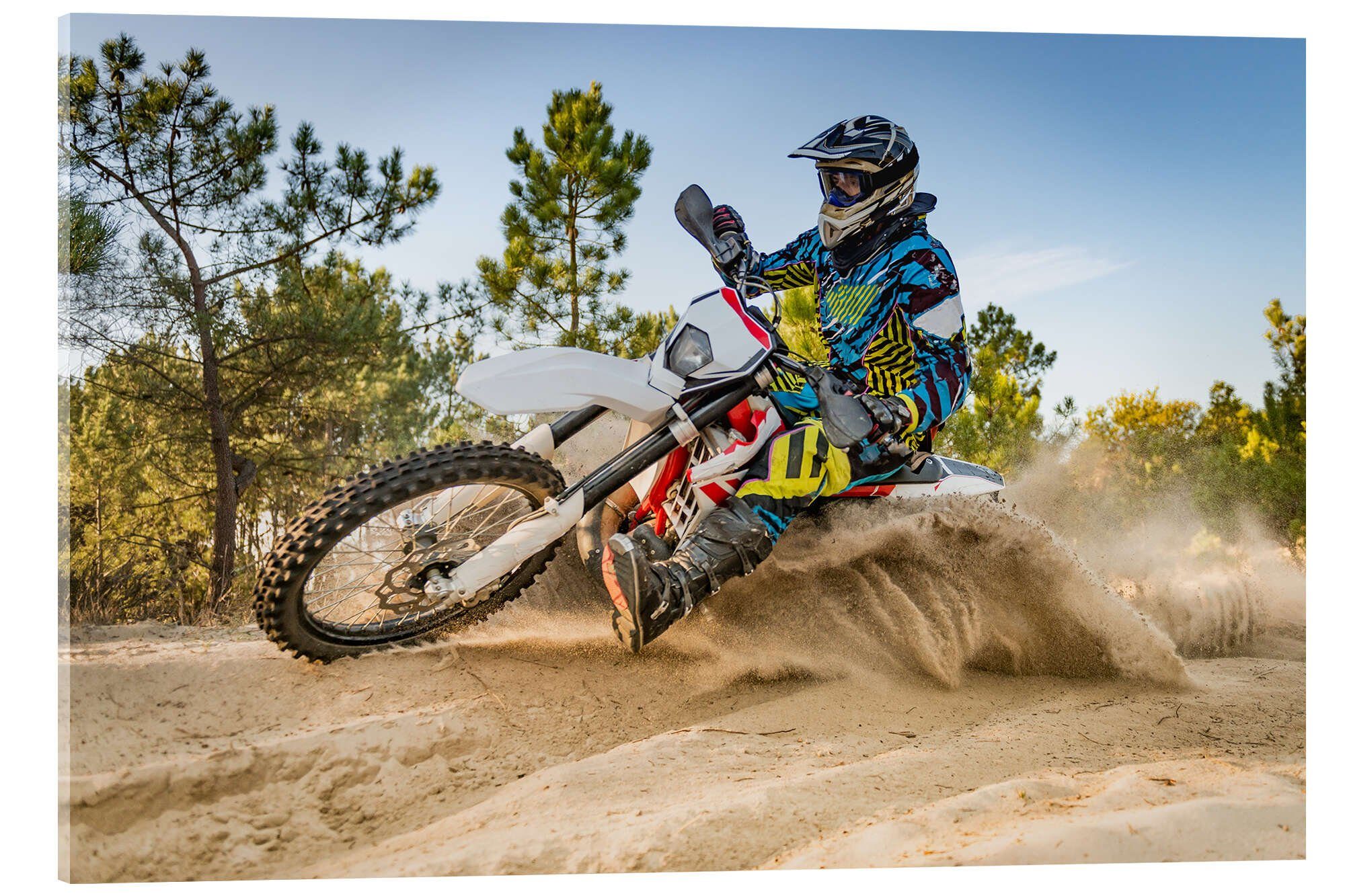 Posterlounge Wandbild Enduro-Fahrer auf Sand, Editors Choice, erhältlich als Poster, Leinwandbild, Wandsticker oder Acrylglasbild
