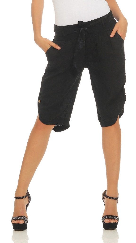 Mississhop Leinenhose Damen-Bermuda-Shorts aus 100 % Leinen – luftig, natürlich & sommerlich