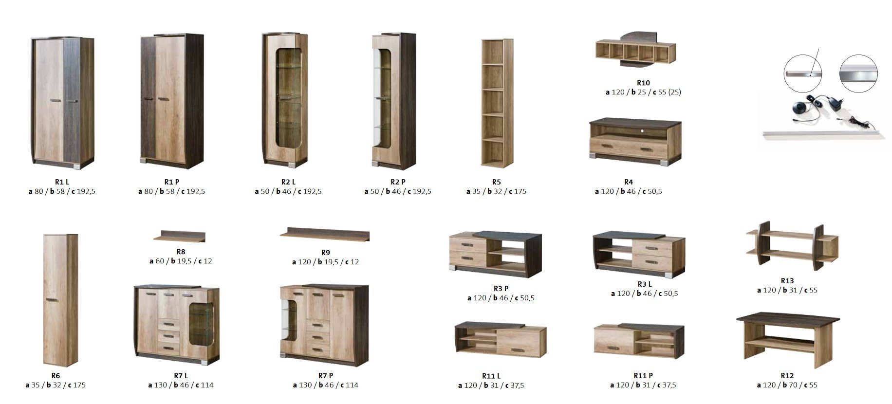 JVmoebel Wohnwand Wohnwand Set Vitrine Wandregal TV-Ständer Schrank Möbelstücke, Made in Europa. Reduzierter Preis € 2.929,00. Unverbindliche Preisempfehlung € 3.669,00