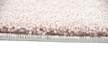 Teppich Wohnzimmer Teppich modern Kurzflor mit Uni Design in Rosa, Teppich-Traum, rechteckig, Höhe: 17 mm