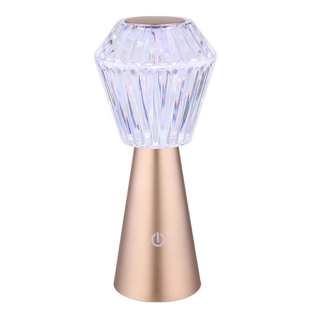 GLOBO LIGHTING LED Tischleuchte, LED-Leuchtmittel fest verbaut, Farbwechsel, Tischlampe Beistellleuchte Dekolampe RGB LED Kristall USB Touch Akku
