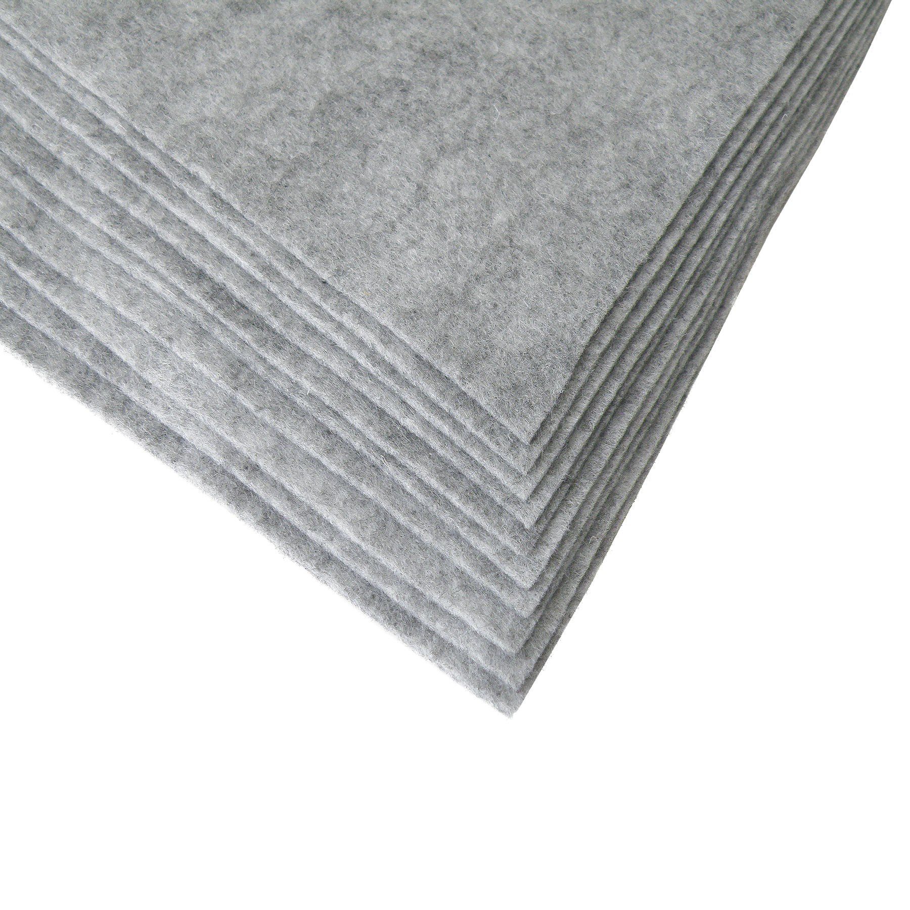 maDDma Bastelfilz Bastelfilz Bögen 10er-Pack Filz A4 Stärke 1,5-2mm Filzplatte, grau meliert
