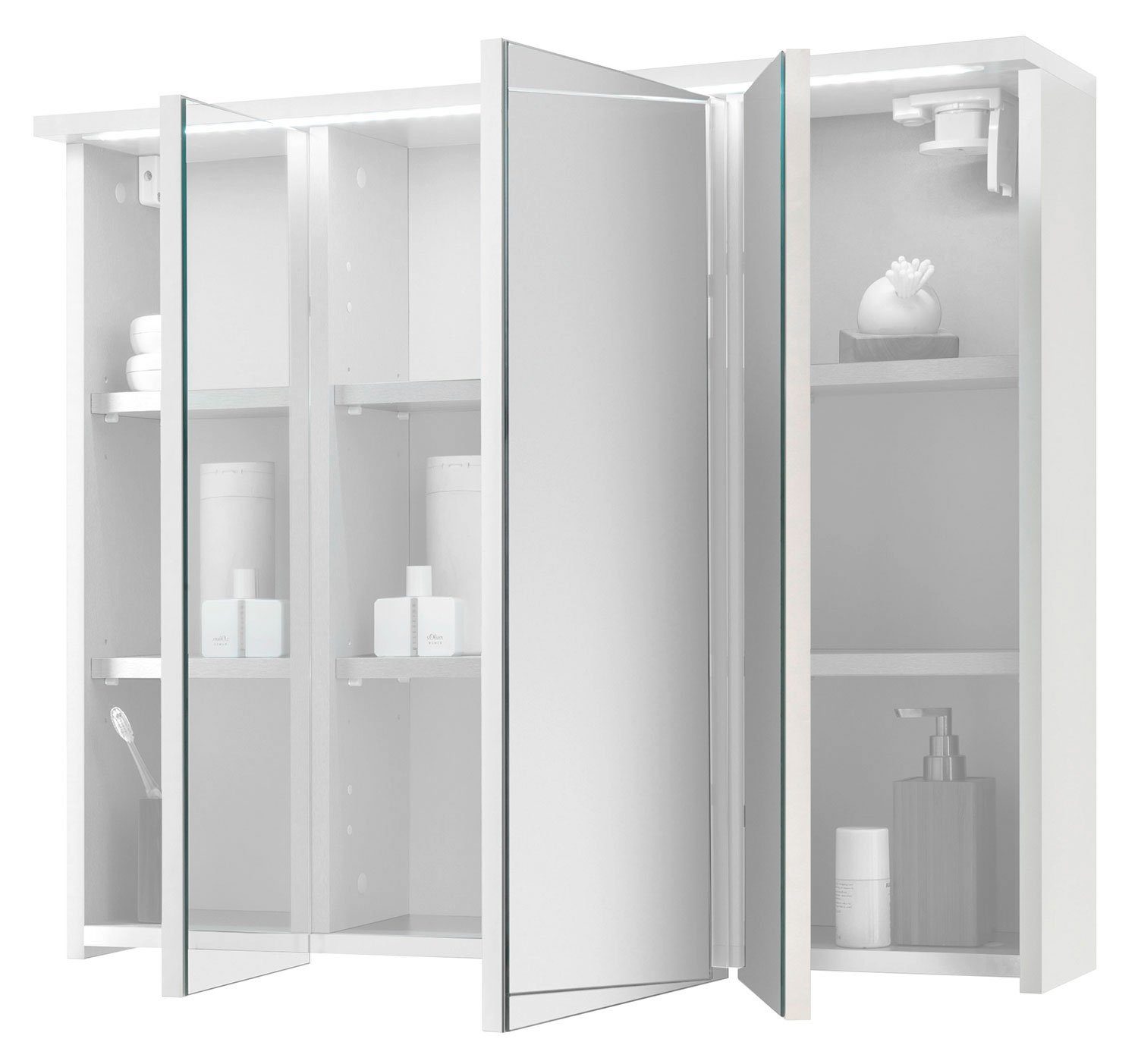 Badezimmerspiegelschrank TWO, Breite 80 cm, Weiß günstig online kaufen