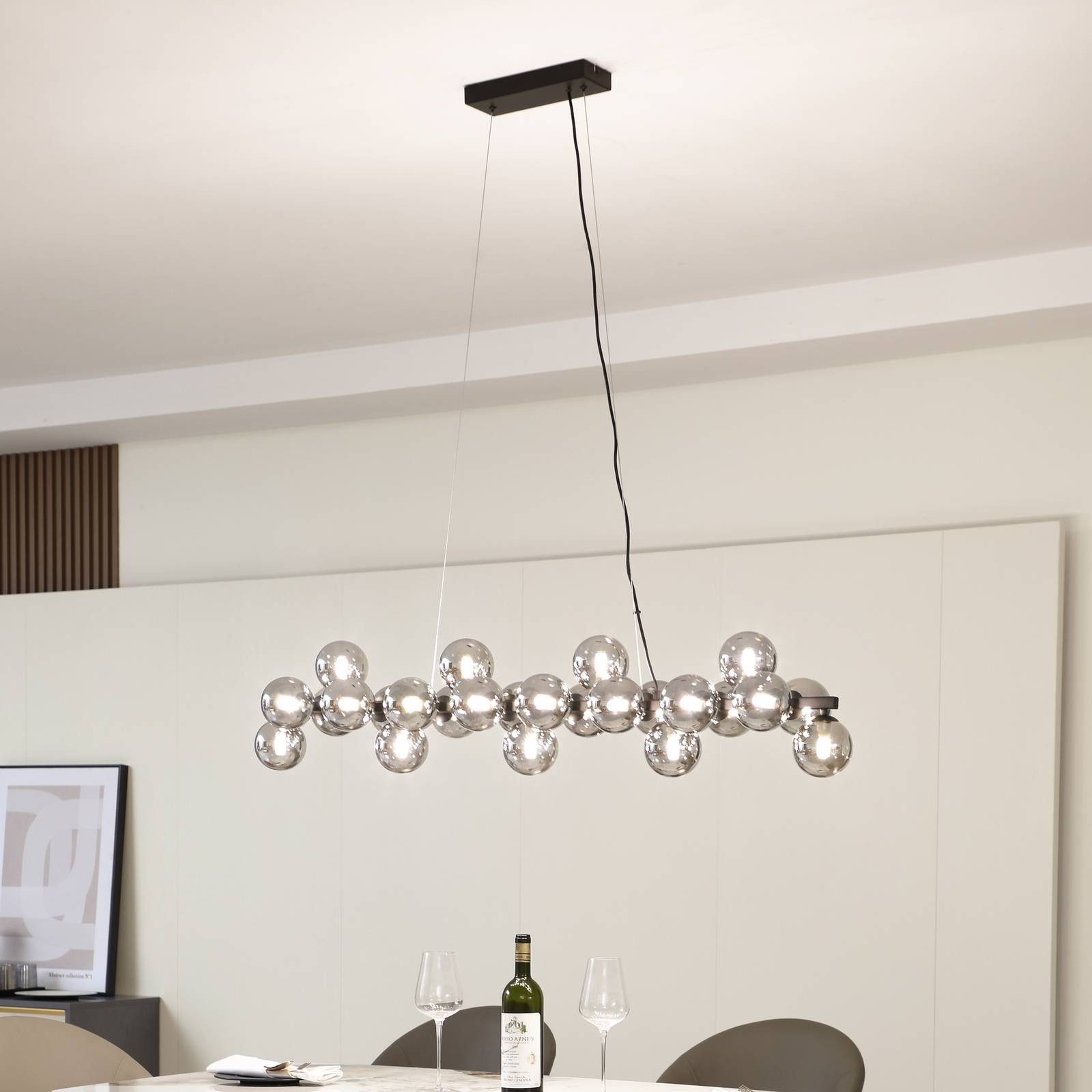 Lucande Hängeleuchte Naelen, Metall, Schwarz IP20, 25 x 8 W LED