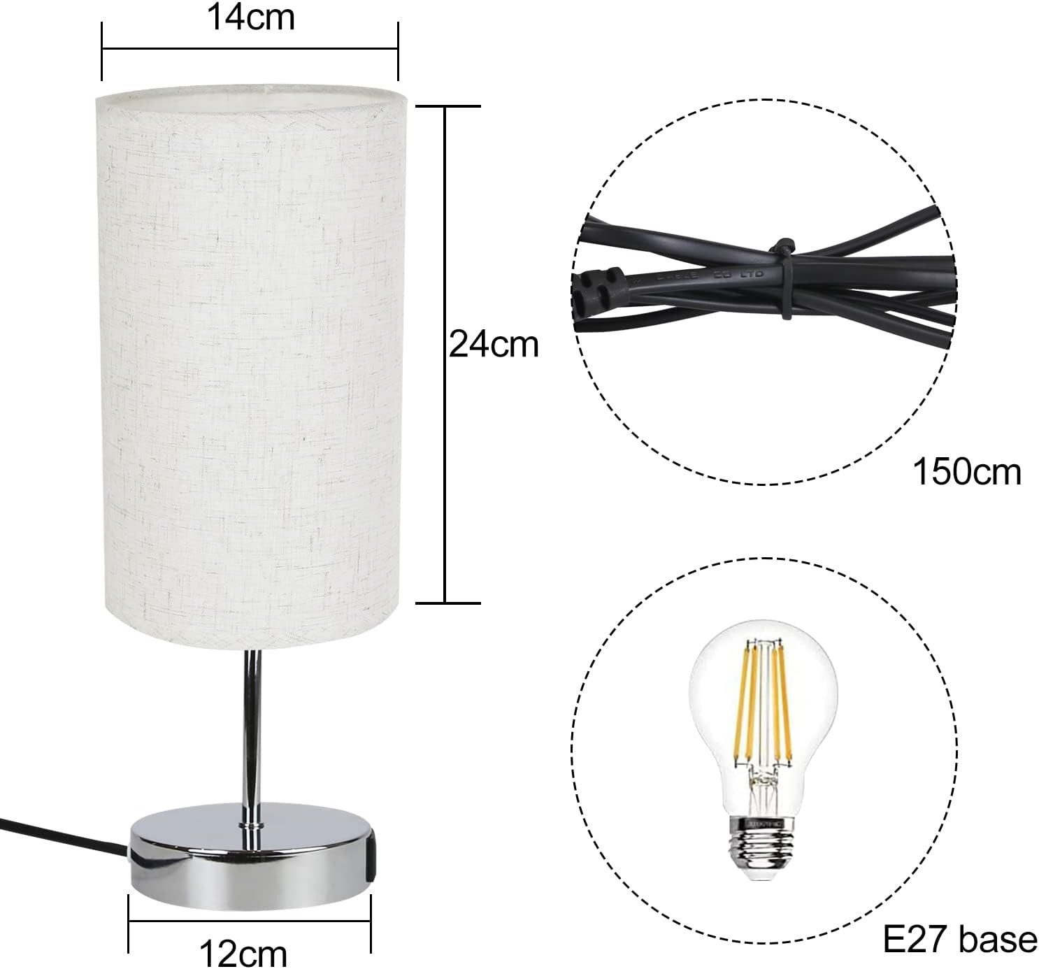 ZMH Tischleuchte Schlafzimmer Touch Nachttischlampe - Warmweiß Dimmbar