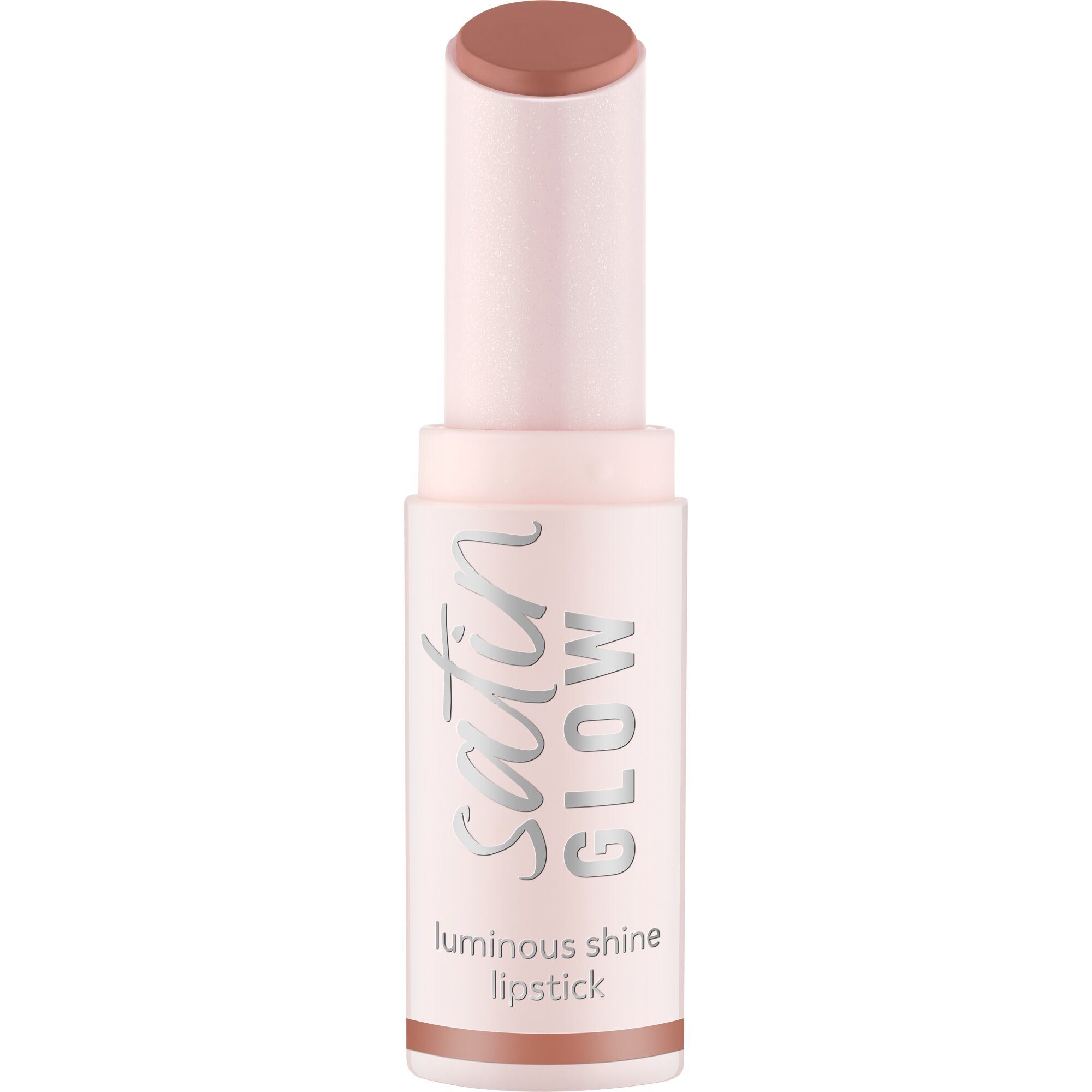 Essence Lippenstift SATIN GLOW LUMINOUS SHINE LIPSTICK, 3-tlg., Satin-Finish, langanhaltend, Farbintensiv, hohe Deckkraft