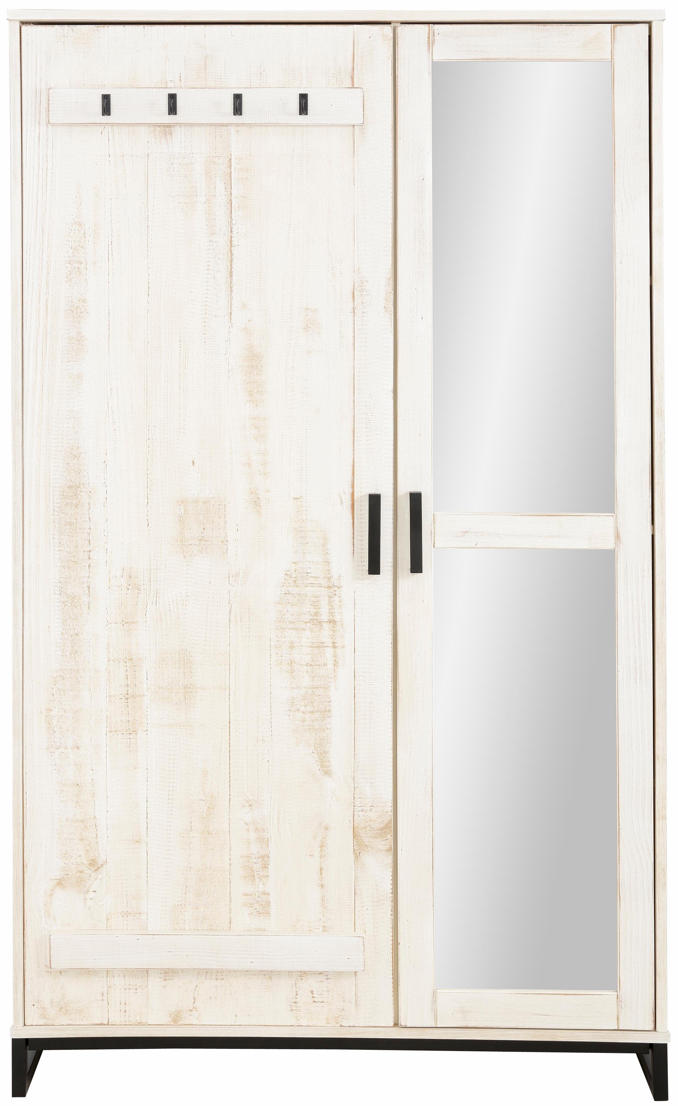 Home mit Santos Garderobenschrank und cm Höhe Türfronten Spiegel, viel weiß/gewischt Stauraum, affaire 180 besonderen