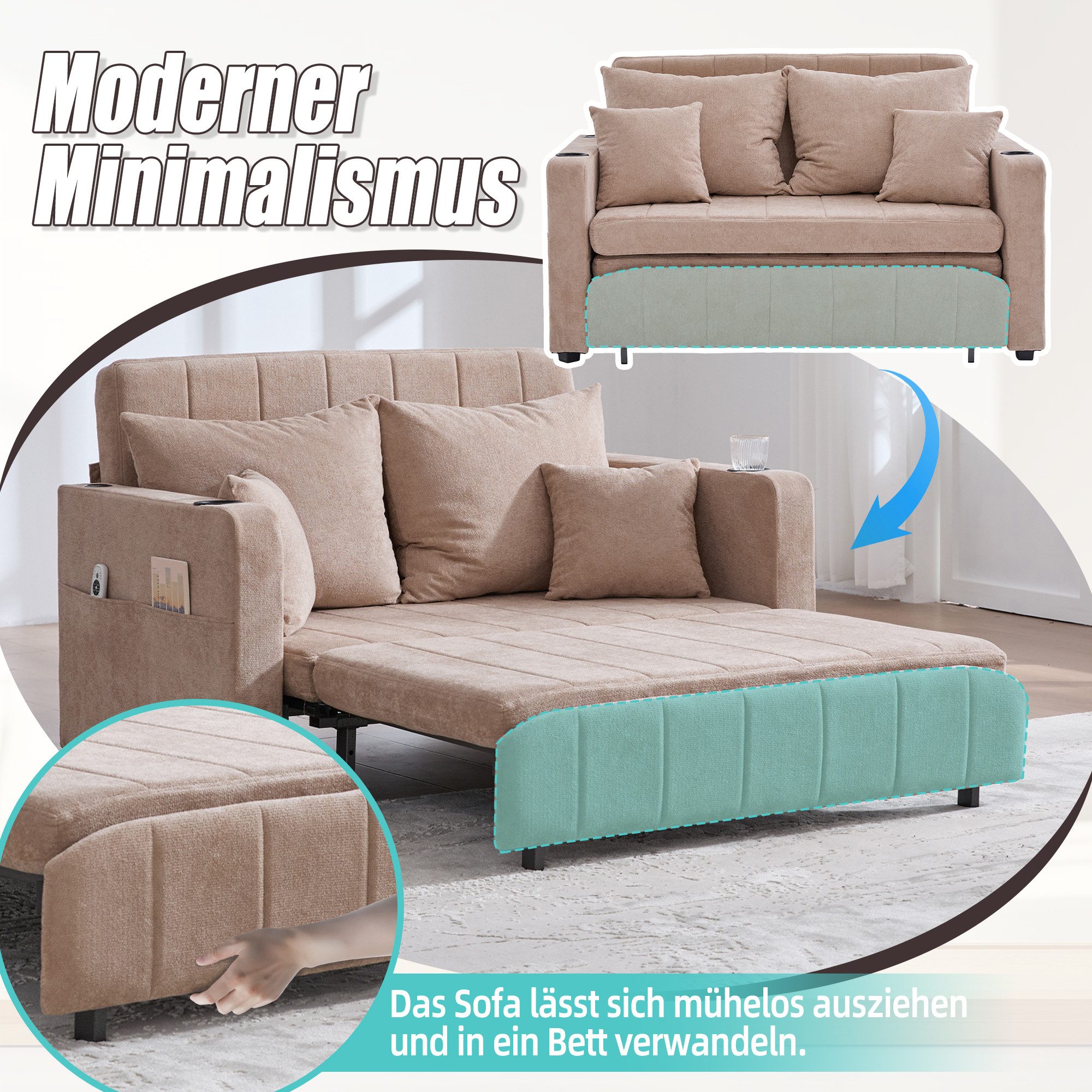 MODFU Sofa Klappsofa mit USB-Ladefunktion und günstig online kaufen