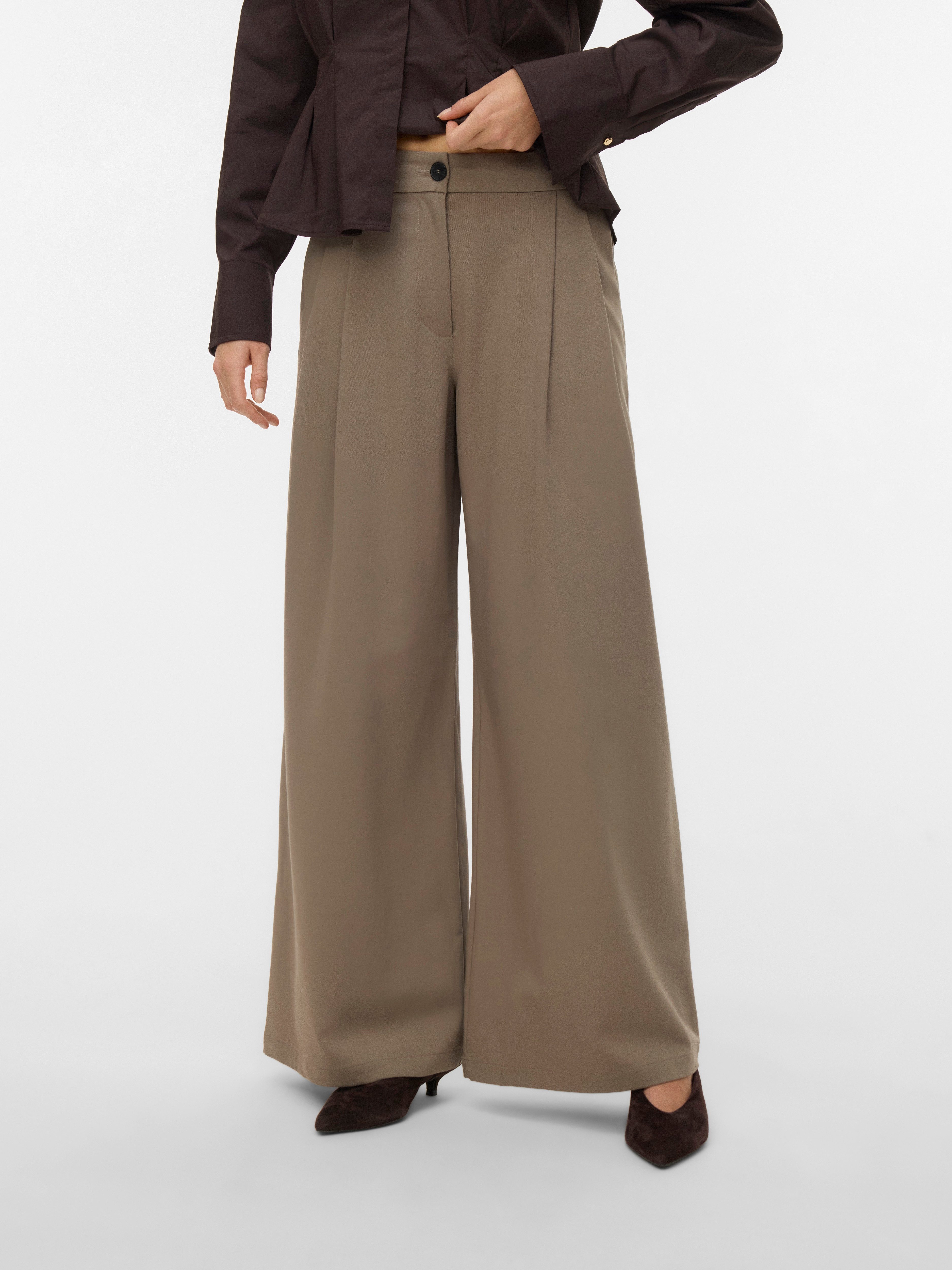 Vero Moda Anzughose VMSTELLA MW WIDE PLEAT PANT NOOS Materialmix, oversize