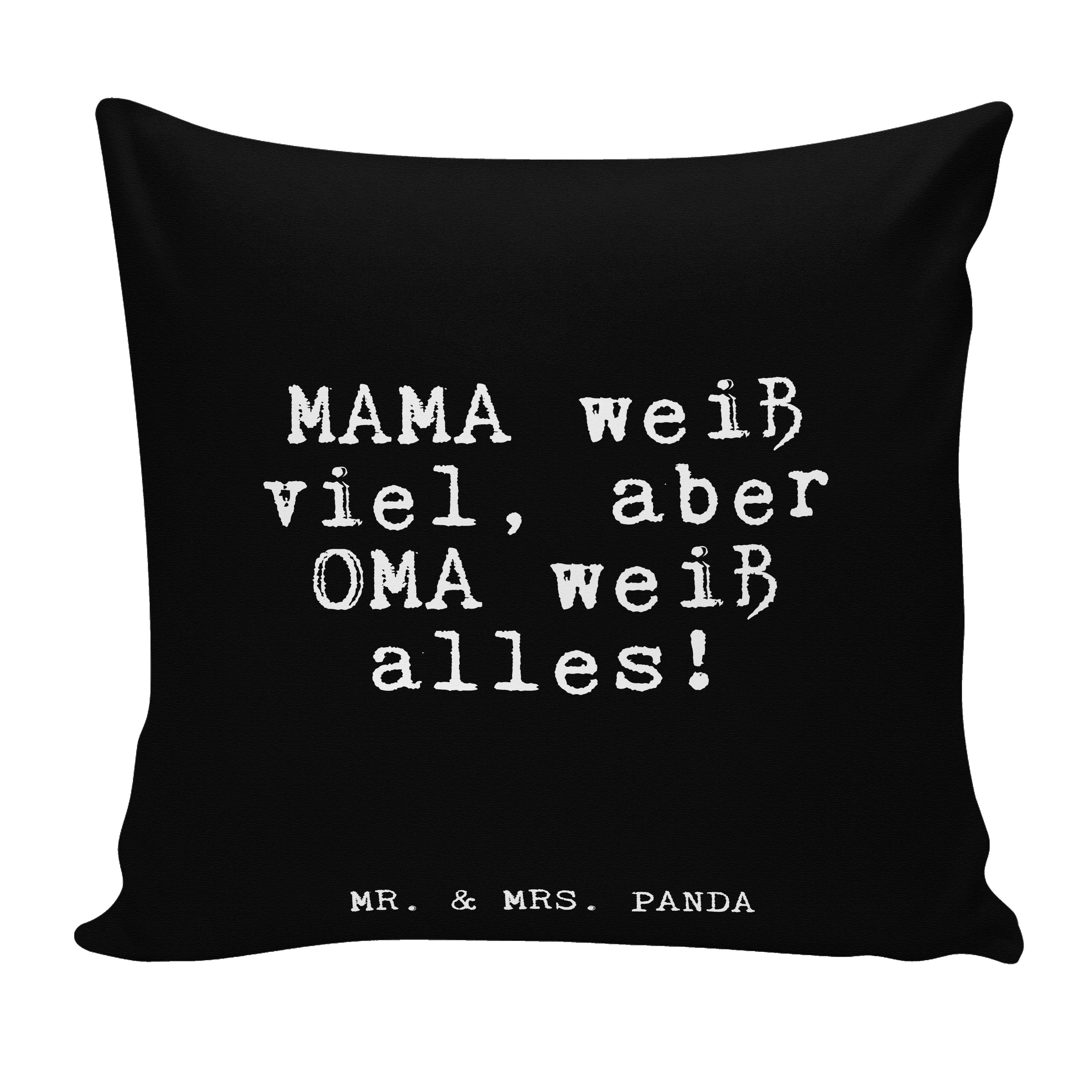 Mr. & Mrs. Panda Dekokissen »MAMA weiß viel, aber... Schwarz Spruch