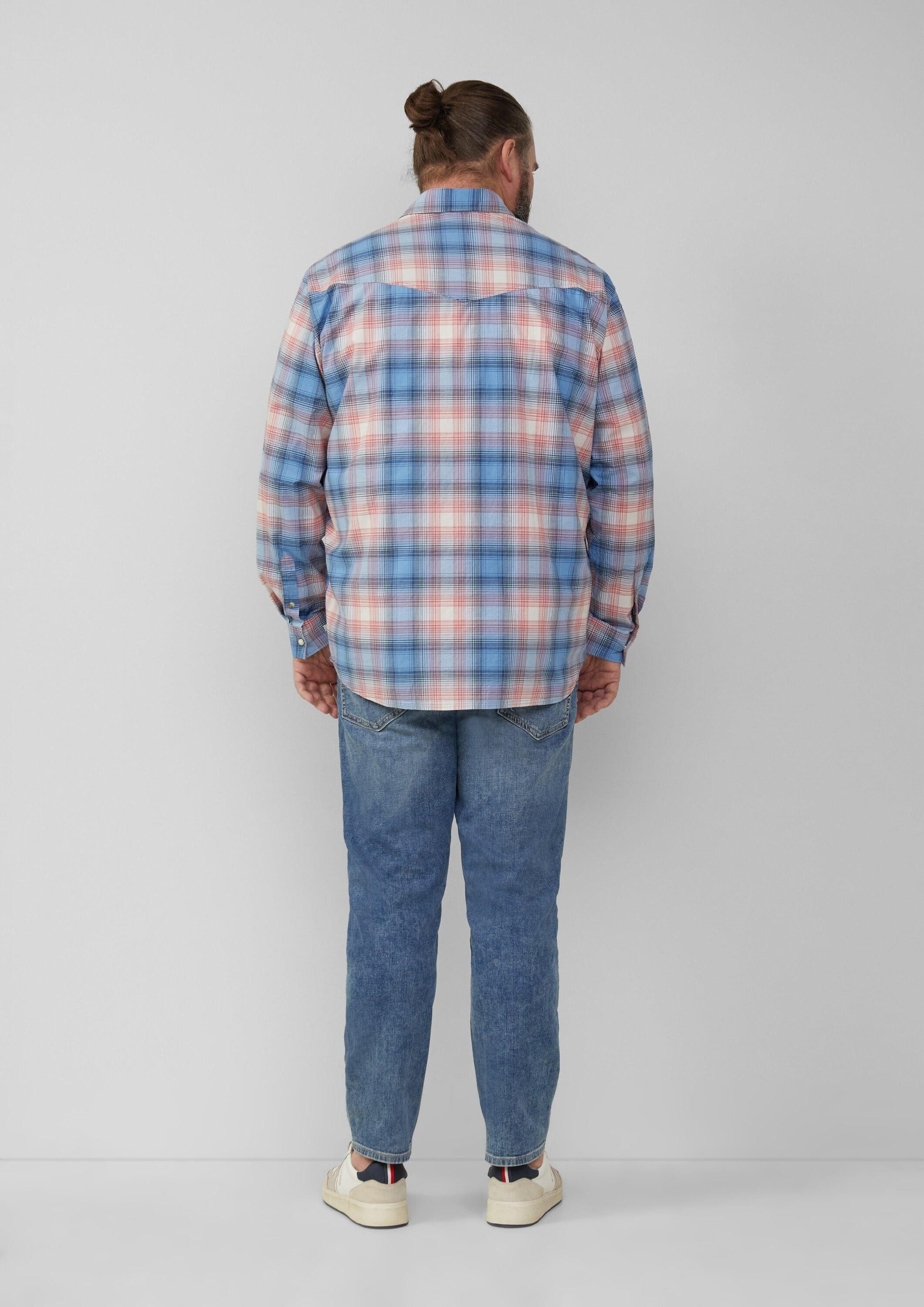 s.Oliver Langarmhemd Hemd Regular Fit: Kariertes Hemd im Western-Style