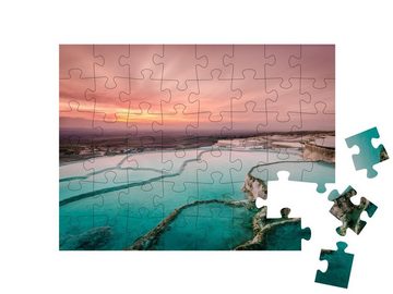 puzzleYOU Puzzle Karbonat-Travertin, Pamukkale, Türkei, 48 Puzzleteile, puzzleYOU-Kollektionen